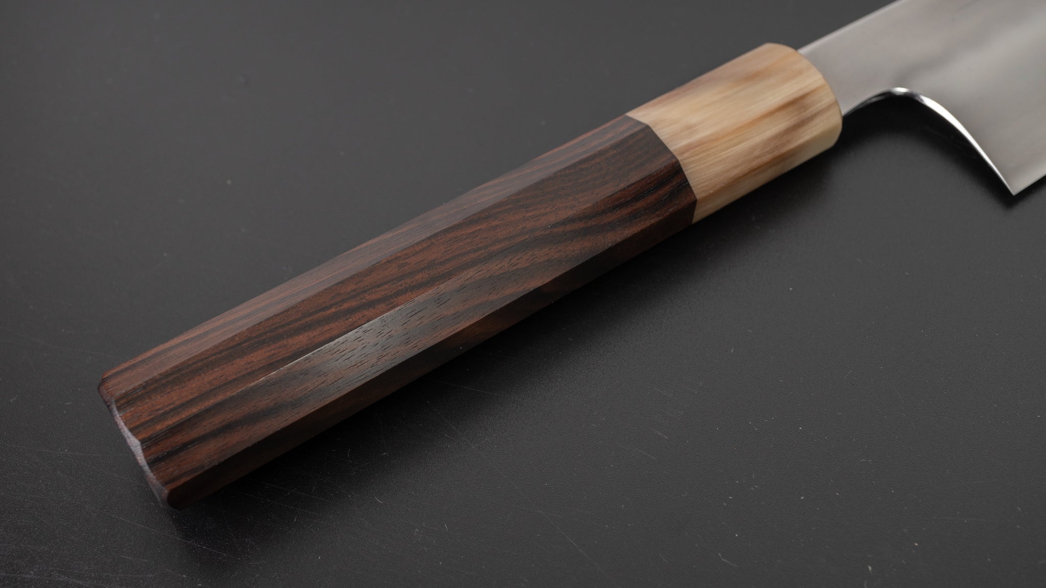 Premium Hitohira Togashi Yohei Blue #2 Mizu Honyaki Gyuto 240mm Chef Knife with Taihei Makassar Ebony Handle (#014/Saya) - Perfect for Professional Chefs & Japanese Cuisine Enthusiasts