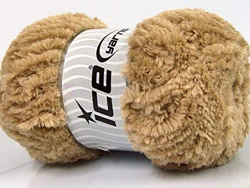 Soft Light Brown Panda Fuzzy Plush Yarn - 100g/87yds for Knitting, Crochet & DIY Crafts - Perfect for Baby Blankets, Amigurumi & Cozy Winter Accessories