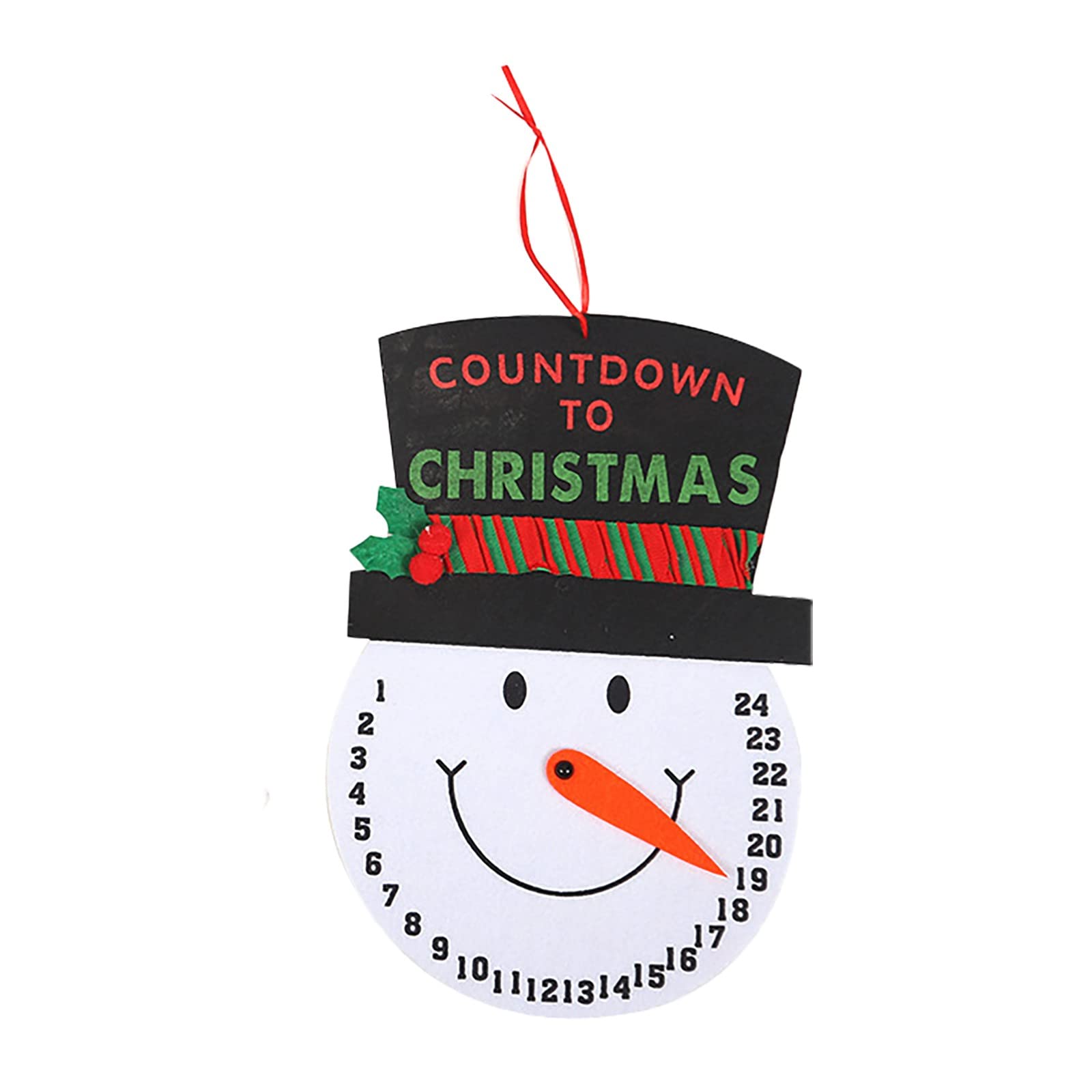 Christmas Countdown Calendar Pendant - Santa & Snowman Decor with Timer & Rope Lights for Holiday Home Decoration | Perfect for Fireplace, Tree, and Window Displays