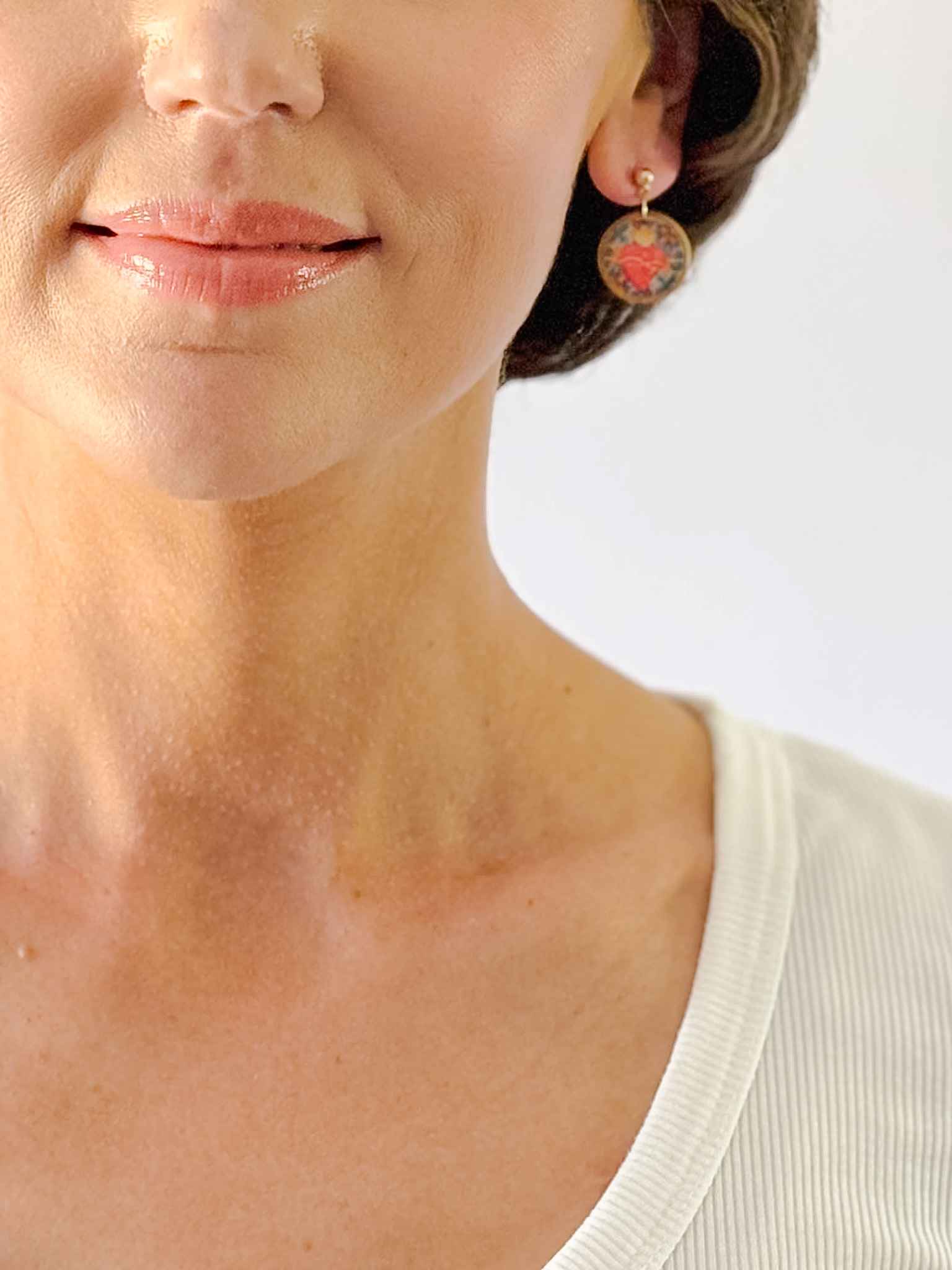 Handmade Sacred Heart of Jesus Earrings - Religious Jewelry for Women - Perfect for Church, Weddings & Faith-Based Gifts