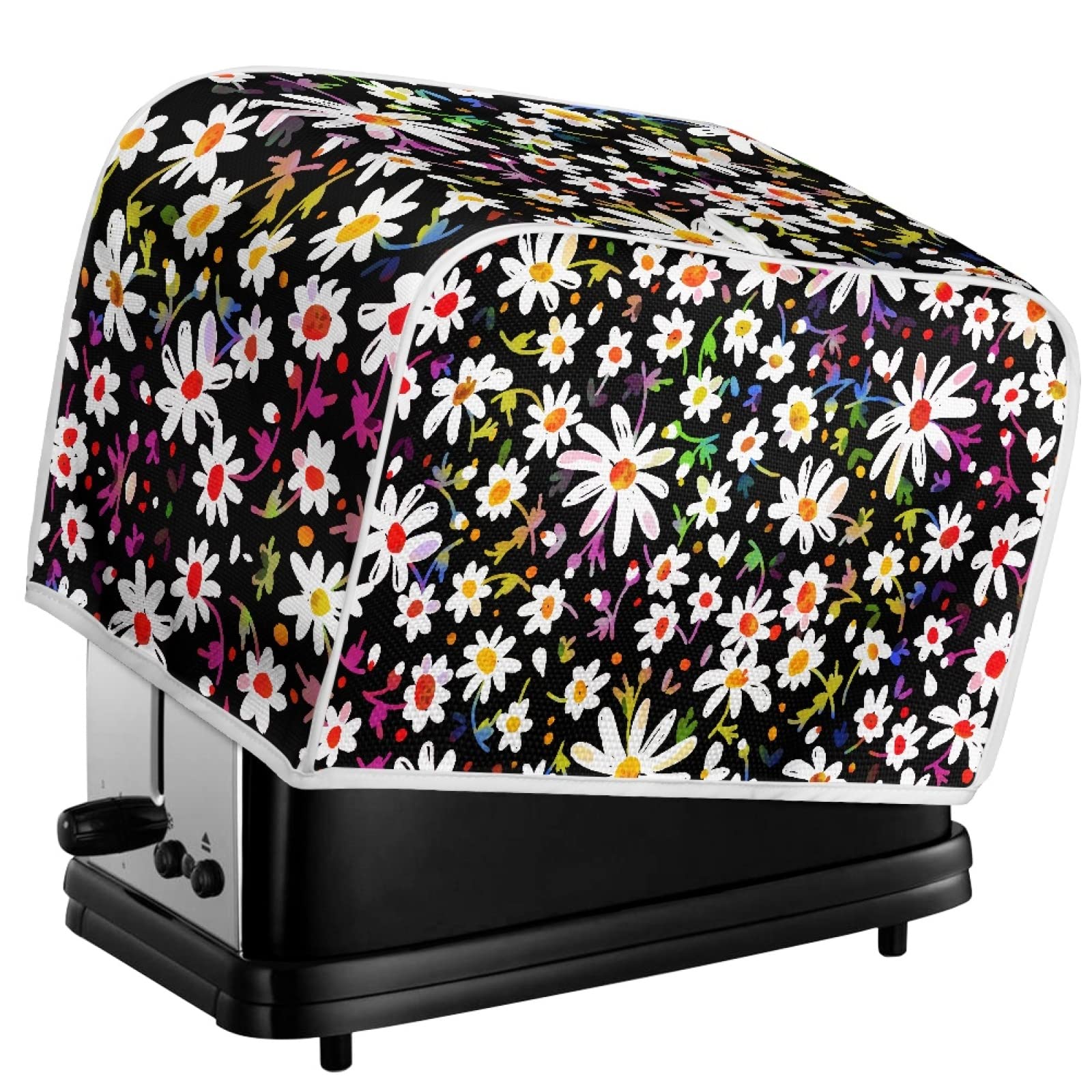 Dreaweet Abstract Daisy Toaster Cover - Dust Protection Bread Maker Cover - Stain Resistant & Machine Washable Kitchen Appliance Cover - Perfect for Home, Kitchen Decor & Holiday Gifts
