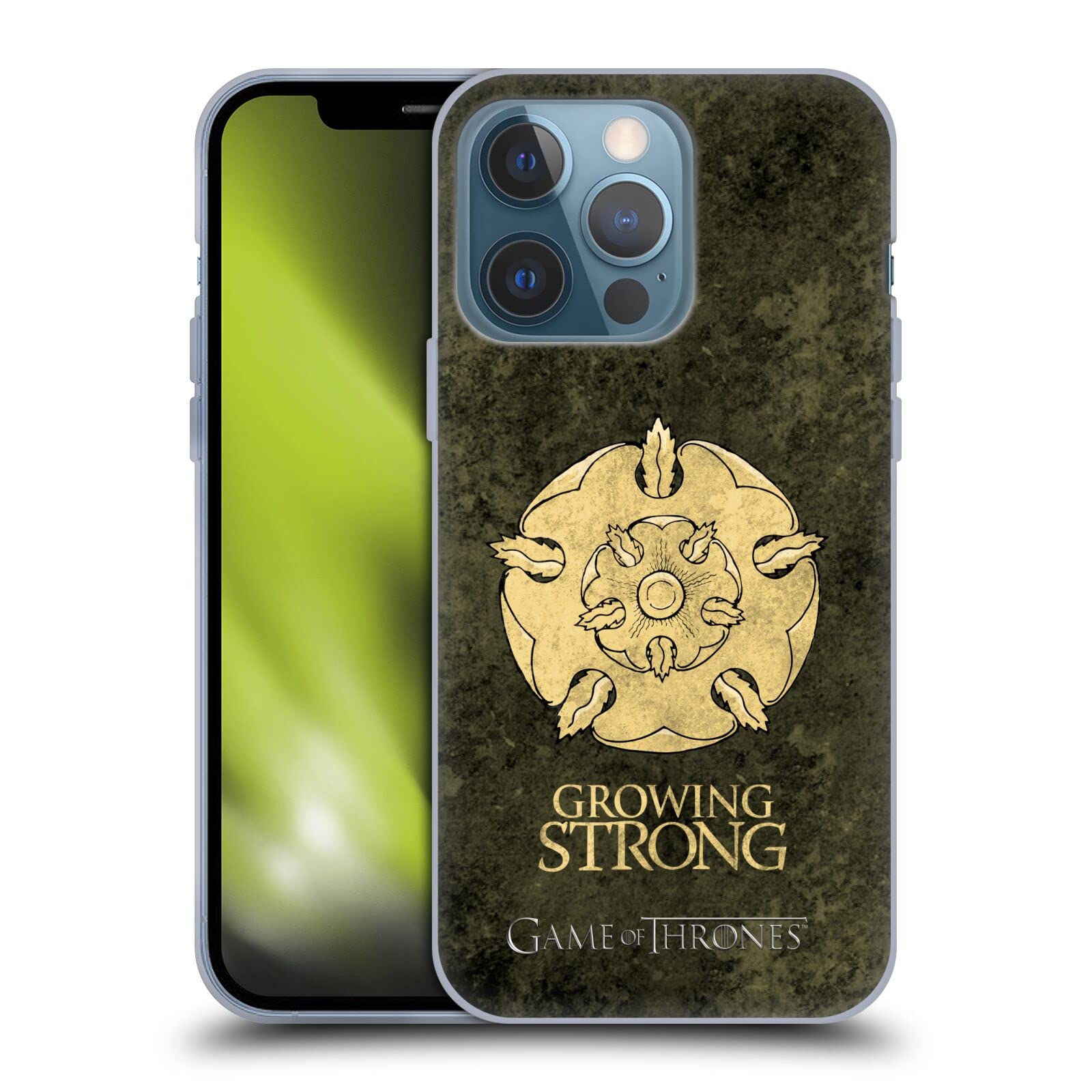 Head Case Designs HBO Game of Thrones Tyrell Dark Distressed iPhone 13 Pro Case - Officially Licensed Soft Gel Cover with Sigil Design for Fans & Collectors