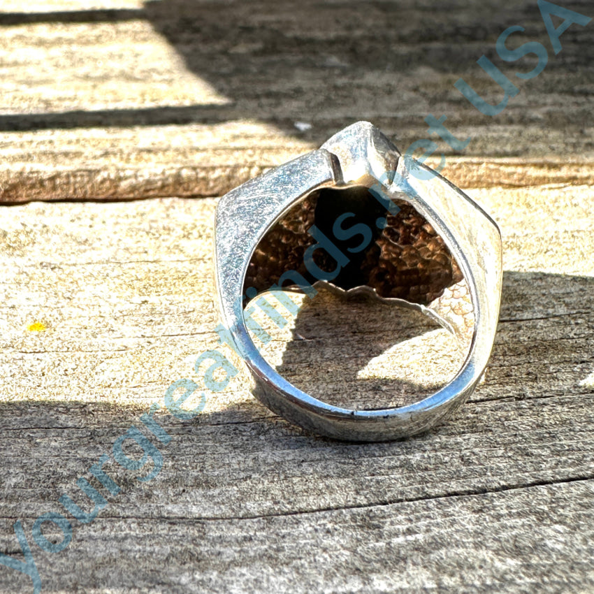 Sterling Silver Black Enamel Amethyst Ring for Women - Size 7 | Elegant Purple Gemstone Jewelry for Everyday Wear, Gifts & Special Occasions