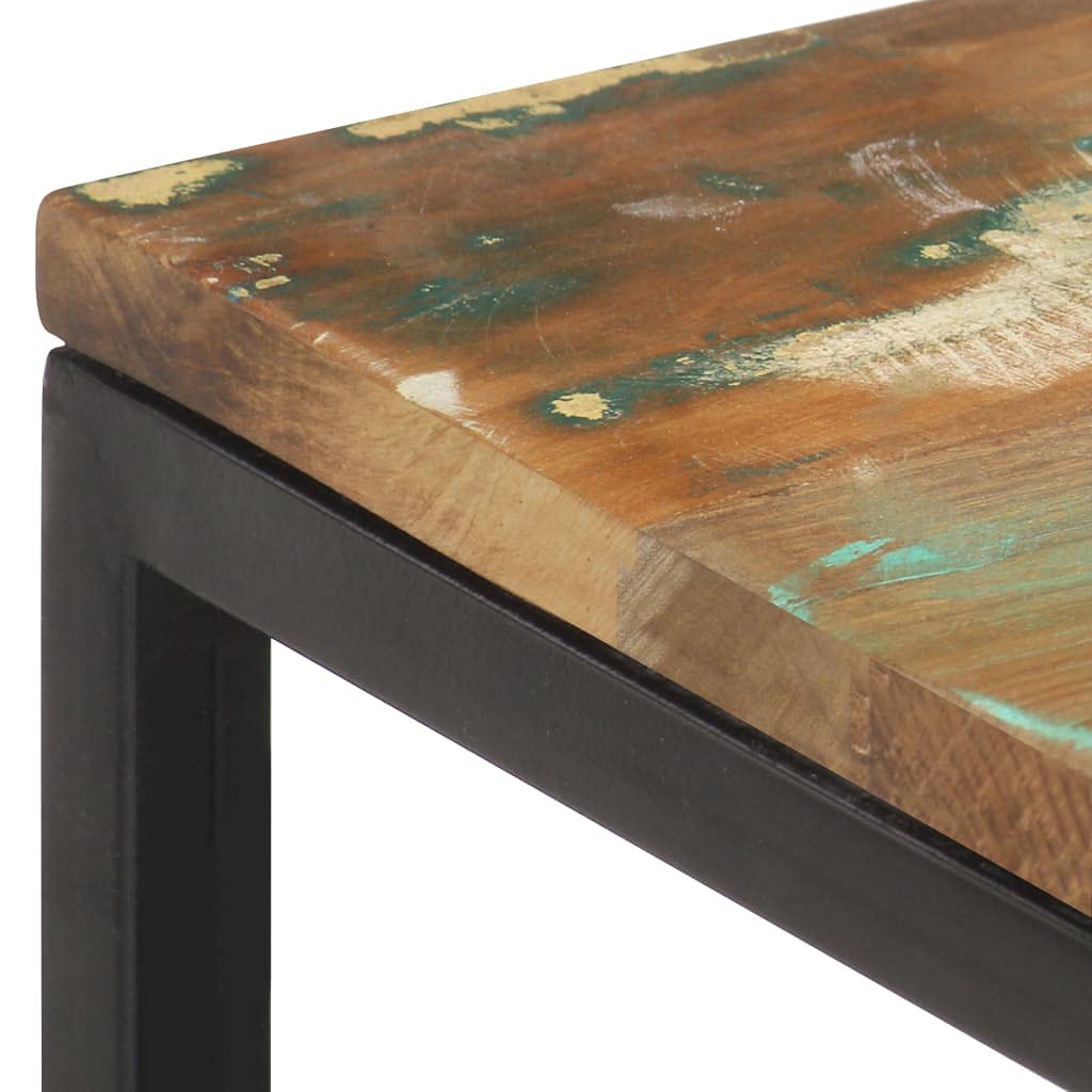 FAMIROSA 2-Piece Nesting Coffee Table Set - Space Saving Reclaimed Wood & Iron Frame End Tables for Living Room, Sofa | Modern Home Furniture Decor for Small Spaces, Apartments & Cozy Living Areas