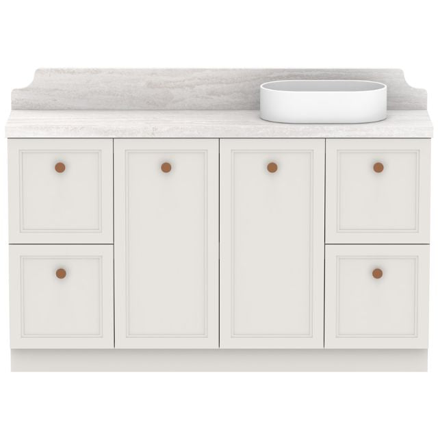 ADP Mabel Ensuite Floor Standing Vanity with Cherry Pie Premium Solid Surface Benchtop - Modern Bathroom Vanity with Storage for Home & Hotel Use