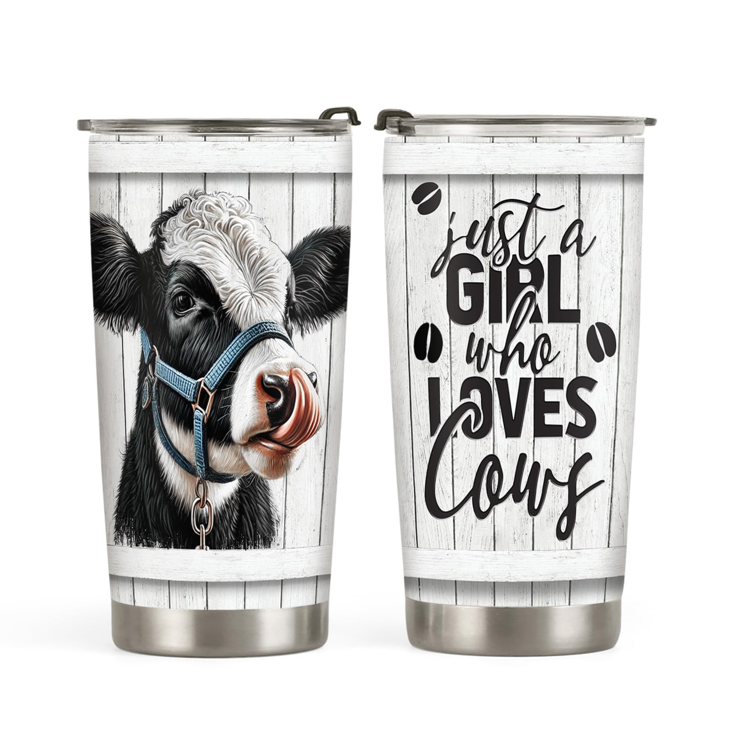 20oz Cow Tumbler - Stainless Steel Vacuum Insulated Travel Mug with Lid - Perfect Gift for Cow Lovers, Farmers & Country Life Enthusiasts - Keeps Coffee Hot/Cold for Hours - Ideal for Farm Work, Road Trips & Office Use