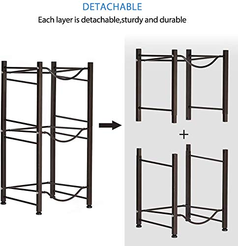SEHERTIWY 3-Tier Water Jug Stand - 5 Gallon Water Bottle Holder - Dark Brown - Perfect for Home, Office, and Outdoor Use