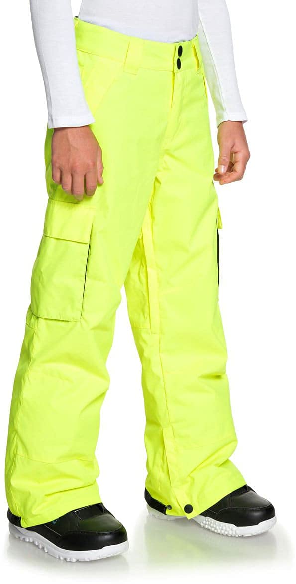 DC Banshee Kids' Snowboard Pants Size L (12) - High Visibility Safety Yellow - Waterproof & Insulated Winter Snow Pants for Boys & Girls - Perfect for Skiing, Snowboarding & Outdoor Winter Activities