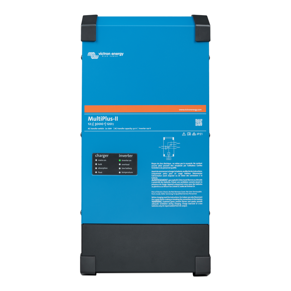 Victron MultiPlus II 12V 3000VA 120V 50A Pure Sine Wave Inverter Charger - Open Box (SN: HQ2217CU3P6) - Perfect for RVs, Boats & Off-Grid Solar Power Systems
