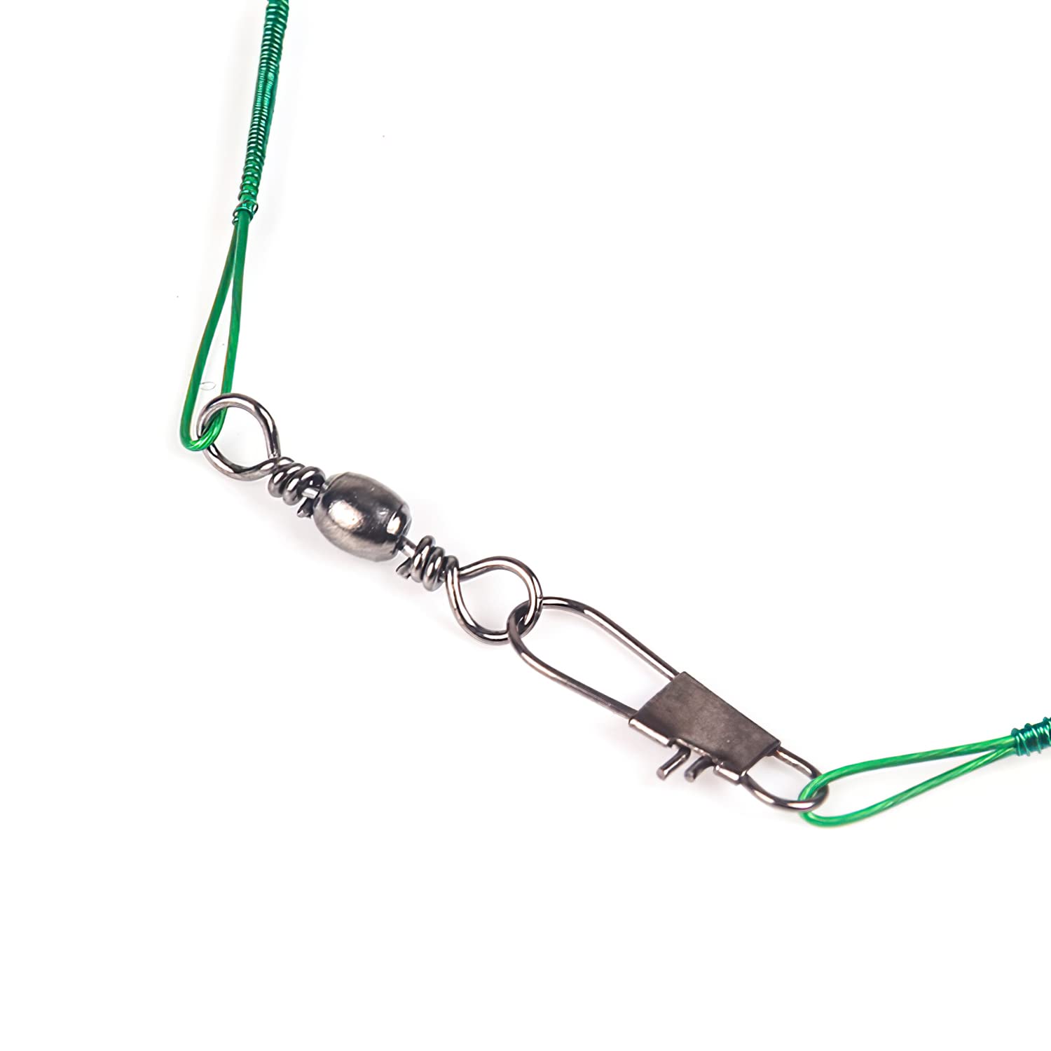 50pcs Stainless Steel Fishing Wire Leaders with Swivels & Snaps - Nylon-Coated Lure Trace Line for Saltwater & Freshwater Fishing - Durable Tackle for Bass, Trout, and Walleye