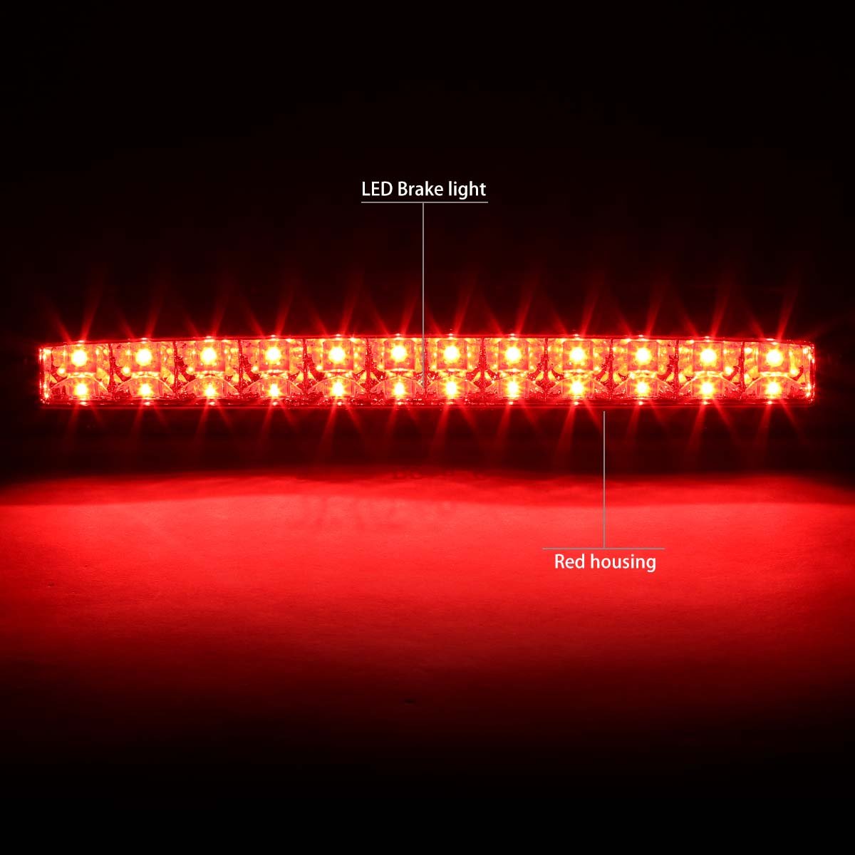 Auto Dynasty 3D LED L-Bar Tail Lights + Third Brake Lamp - Compatible with 1999-2007 Ford Super Duty, Chrome/Red Design - Perfect for Truck Upgrades & Nighttime Safety