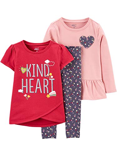 Dark Grey Floral/Pink Hearts/Red Text Print
