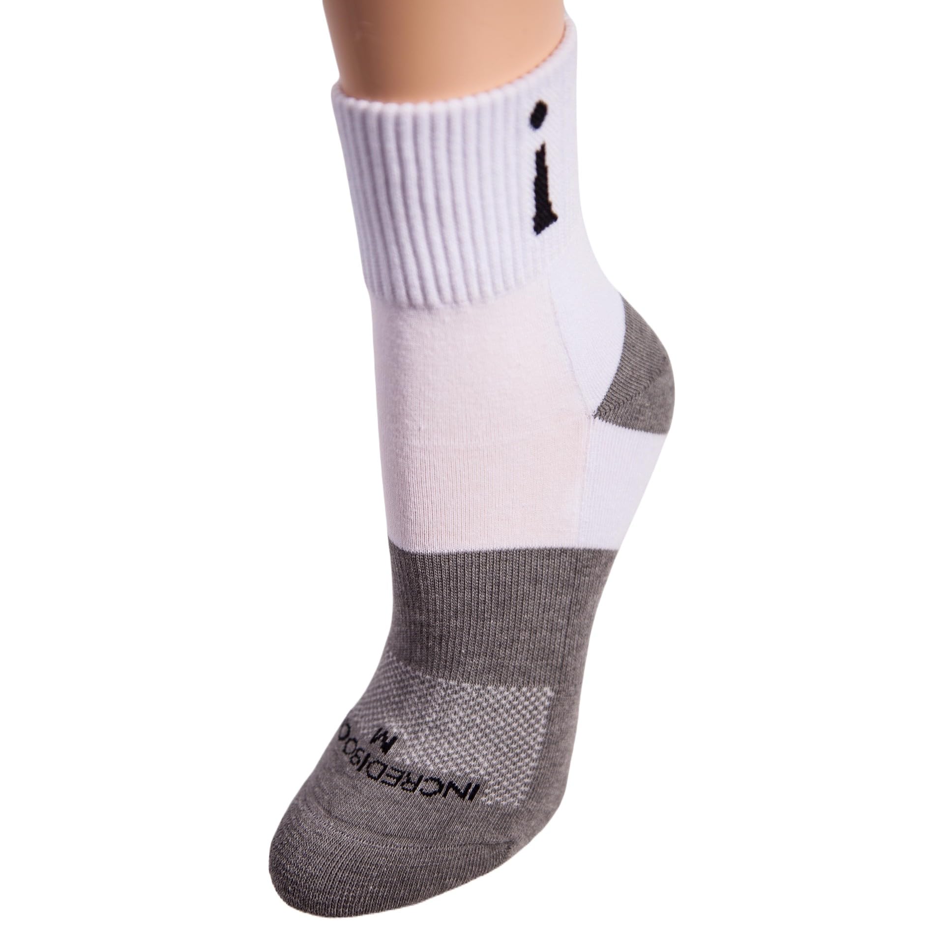 Incrediwear Active Socks - Breathable Quarter Athletic Socks for Men & Women - White Medium - Perfect for Running, Hiking & Workout Recovery