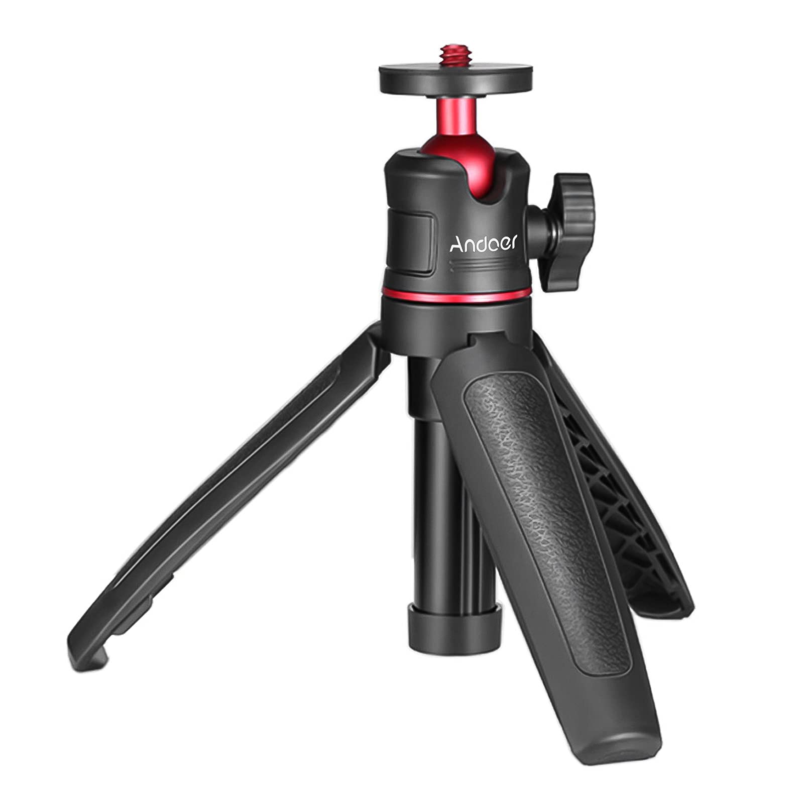 MT-08 Mini Extendable Desktop Tripod Stand with Flexible Ballhead - 1/4 Inch Screw Mount for Smartphones, DSLR & Mirrorless Cameras - Perfect for Selfies, Travel Vlogging, YouTube Videos & Live Streaming