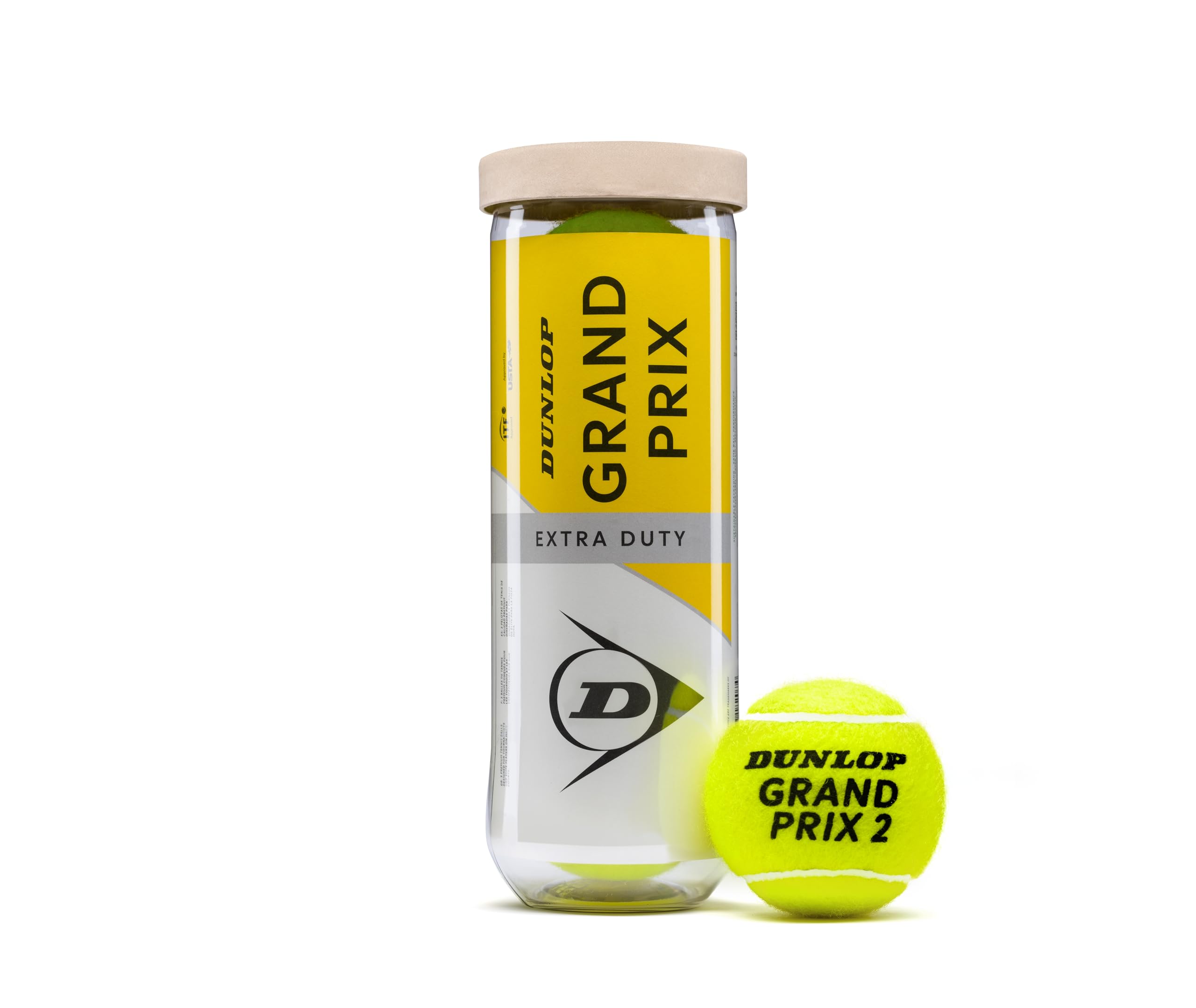 Dunlop Sports Grand Prix Tennis Balls - 24 Can Case (72 Balls) - Regular & Extra Duty for Tournament, Practice & Club Play