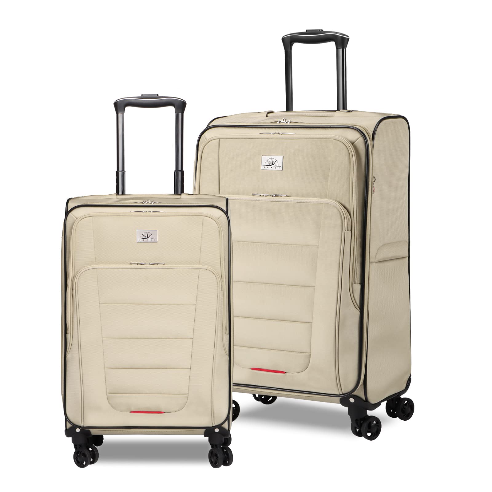 Verdi 2-Piece Expandable Luggage Set with 360° Spinner Wheels - Lightweight Softside Suitcase with USB Charging Port (20