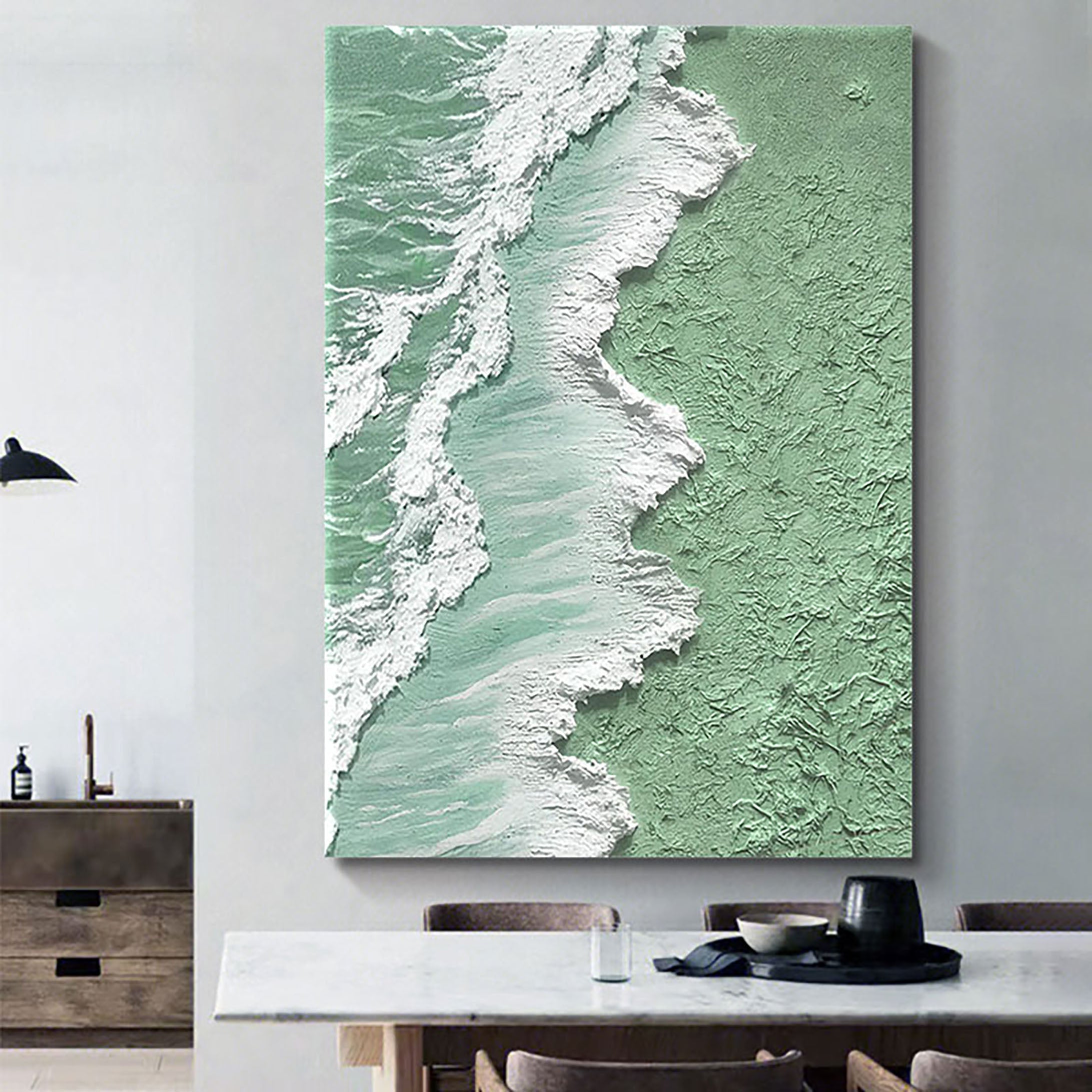 Ocean and Sky Painting #OS 034 - Handmade Canvas Wall Art for Home Decor, Office, Living Room & Bedroom