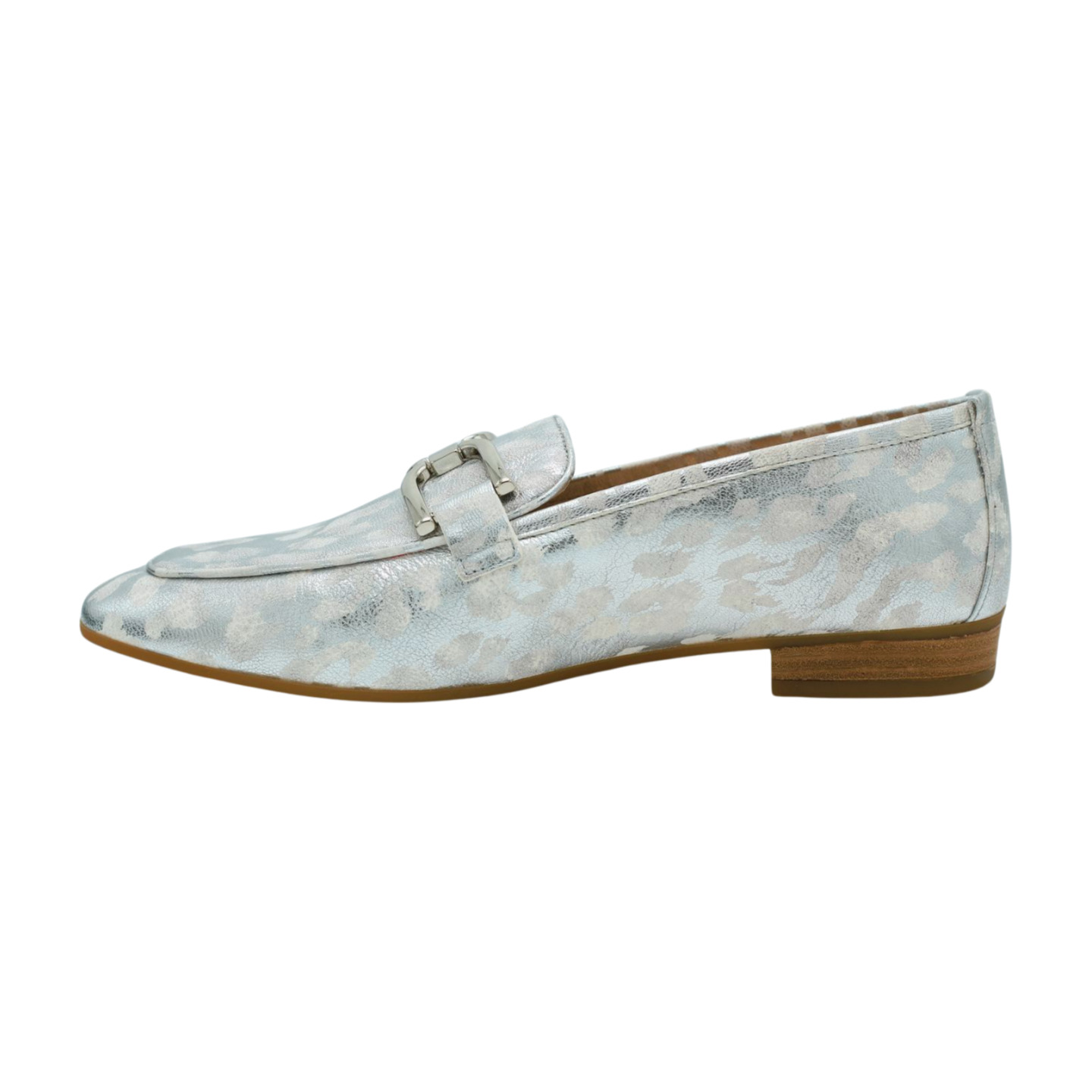 Unisa Baxter Women's Silver Leather Loafers - Comfortable Slip-On Shoes for Work, Office & Casual Wear