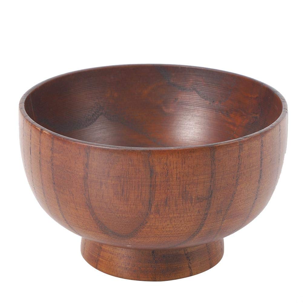 Premium Wooden Salad Bowl Set - Large 14cm Durable Fruit & Soup Bowl - Natural Wood Serving Dish for Kitchen, Dining, Picnics & Party Entertaining