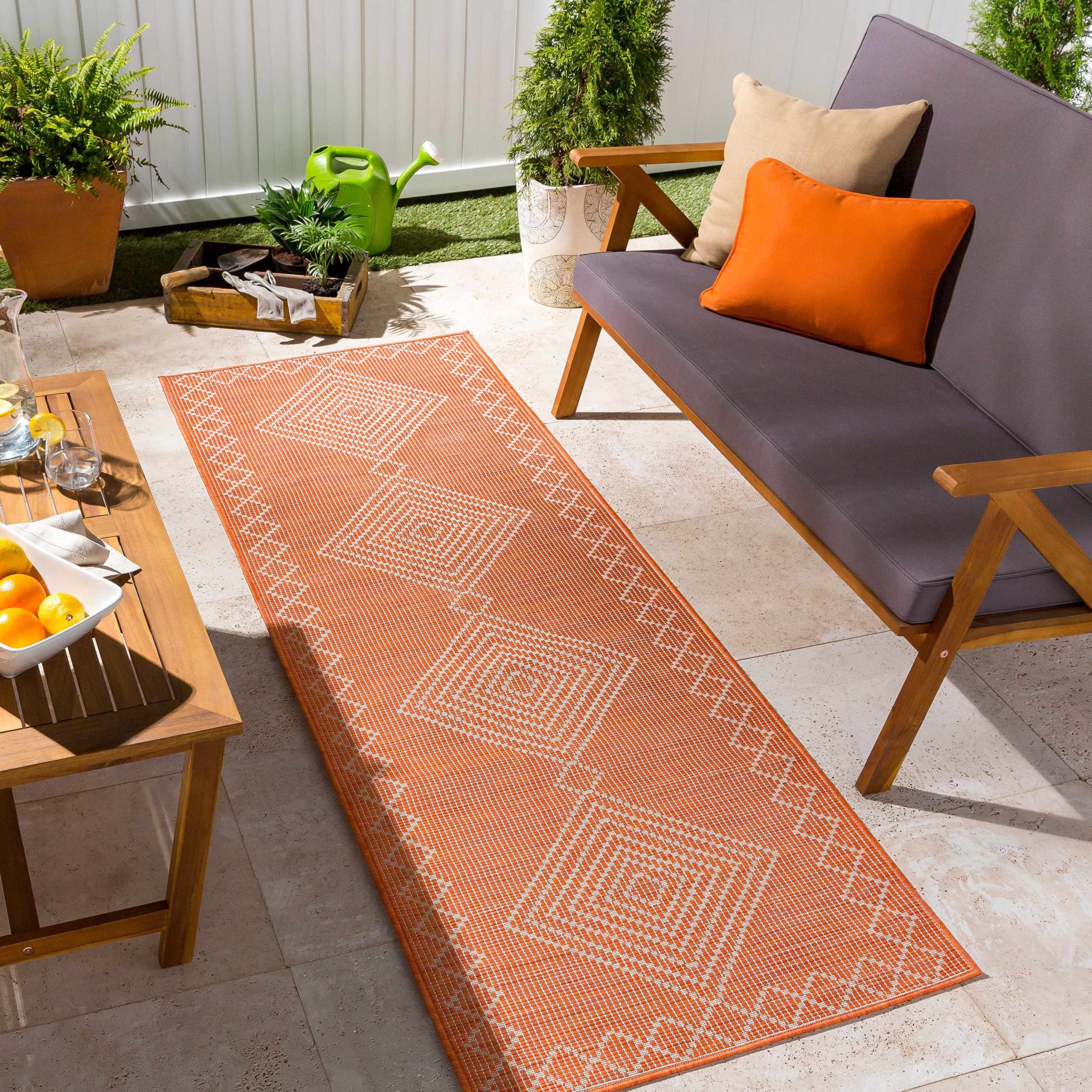 Premium Hauteloom Clackwell Indoor/Outdoor Area Rug - Soft Orange 2'6