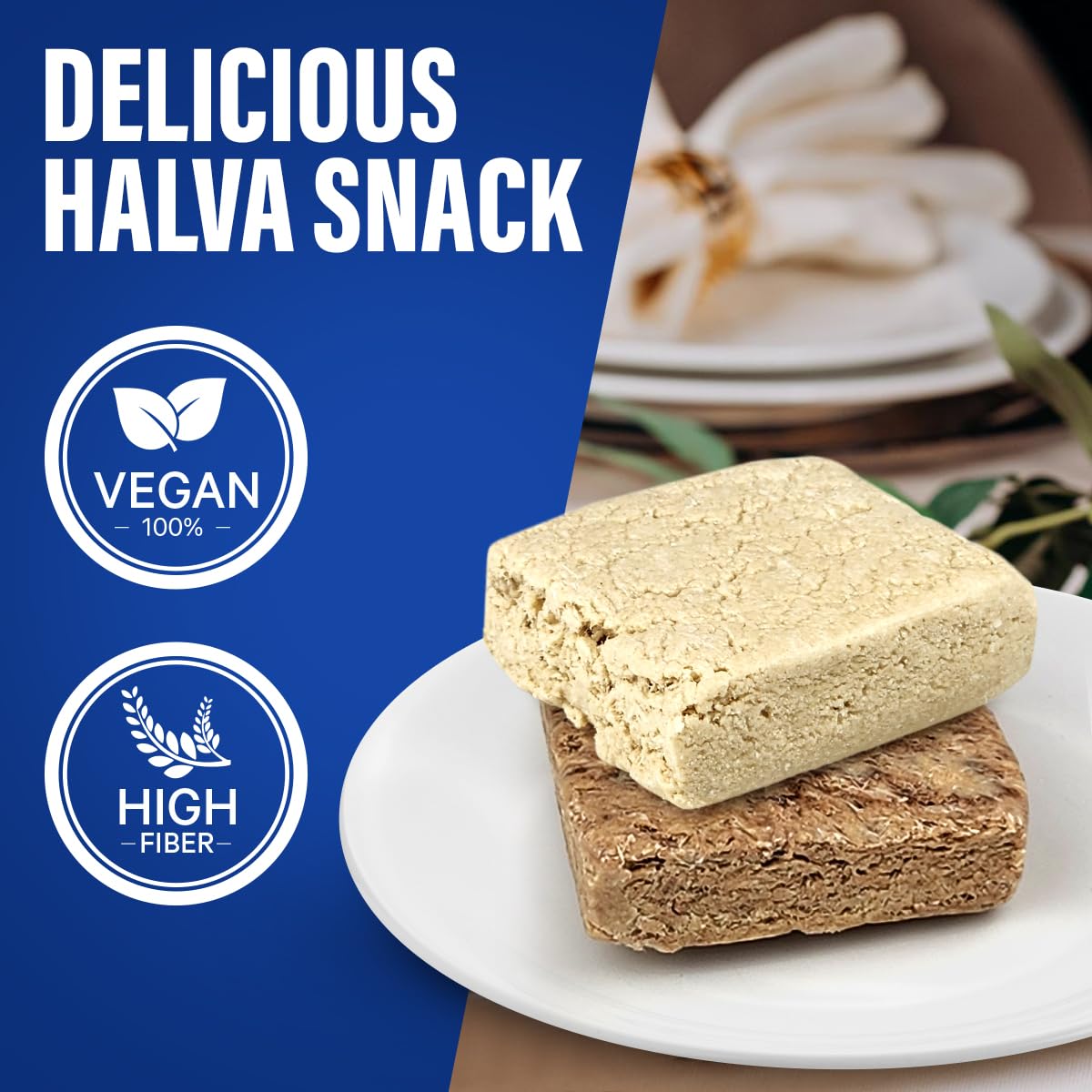 Premium Assorted Sesame Halva Snacks - Vanilla & Marble Flavored Israeli Treat Bars (12 Pack, 0.88oz Each) | Vegan, Kosher, Gluten-Free Middle Eastern Dessert | Perfect for Gifts, Tea Time & Healthy Snacking