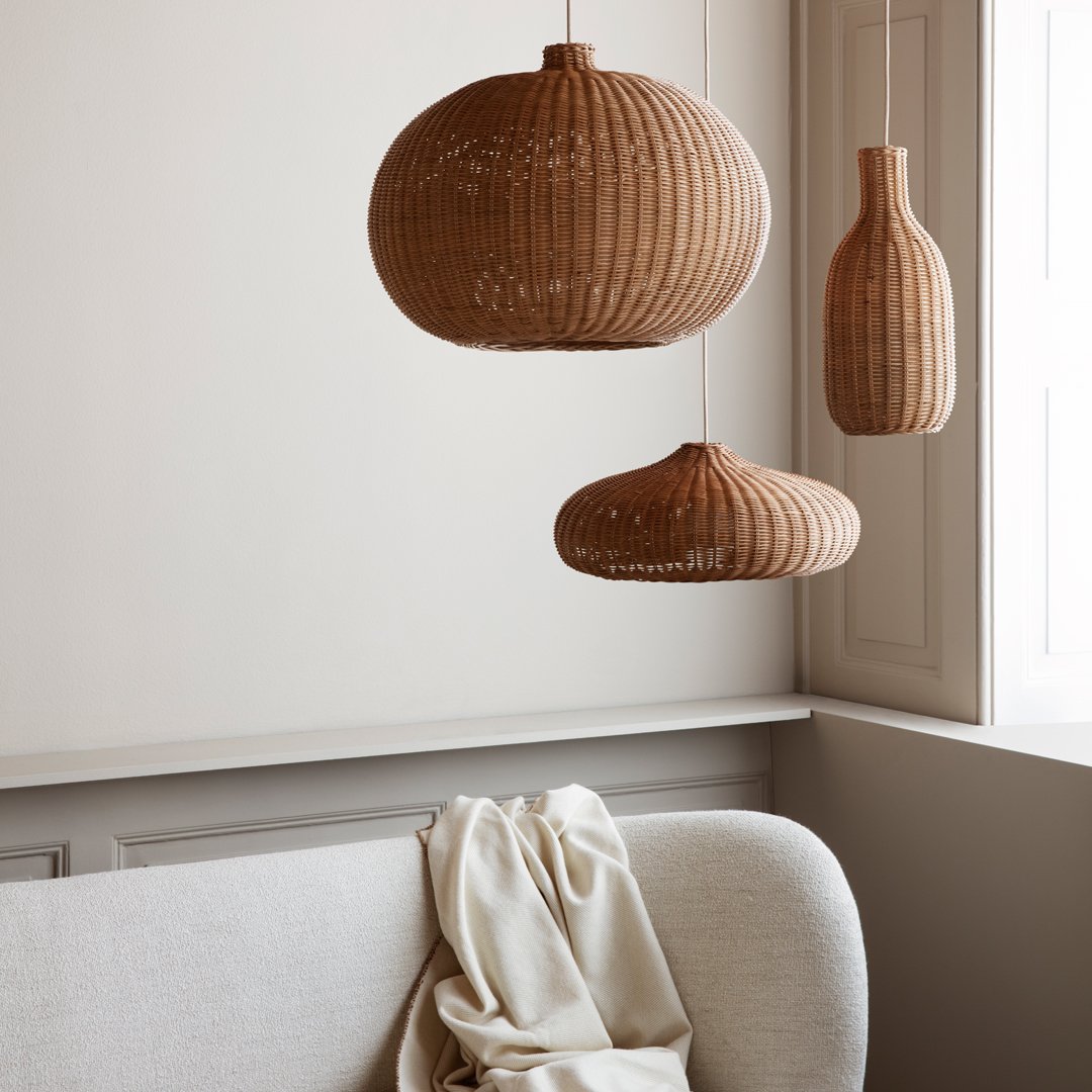 Handwoven Braided Rattan Bottle Lamp Shade - Boho Chic Home Decor for Living Room, Bedroom, or Patio Lighting