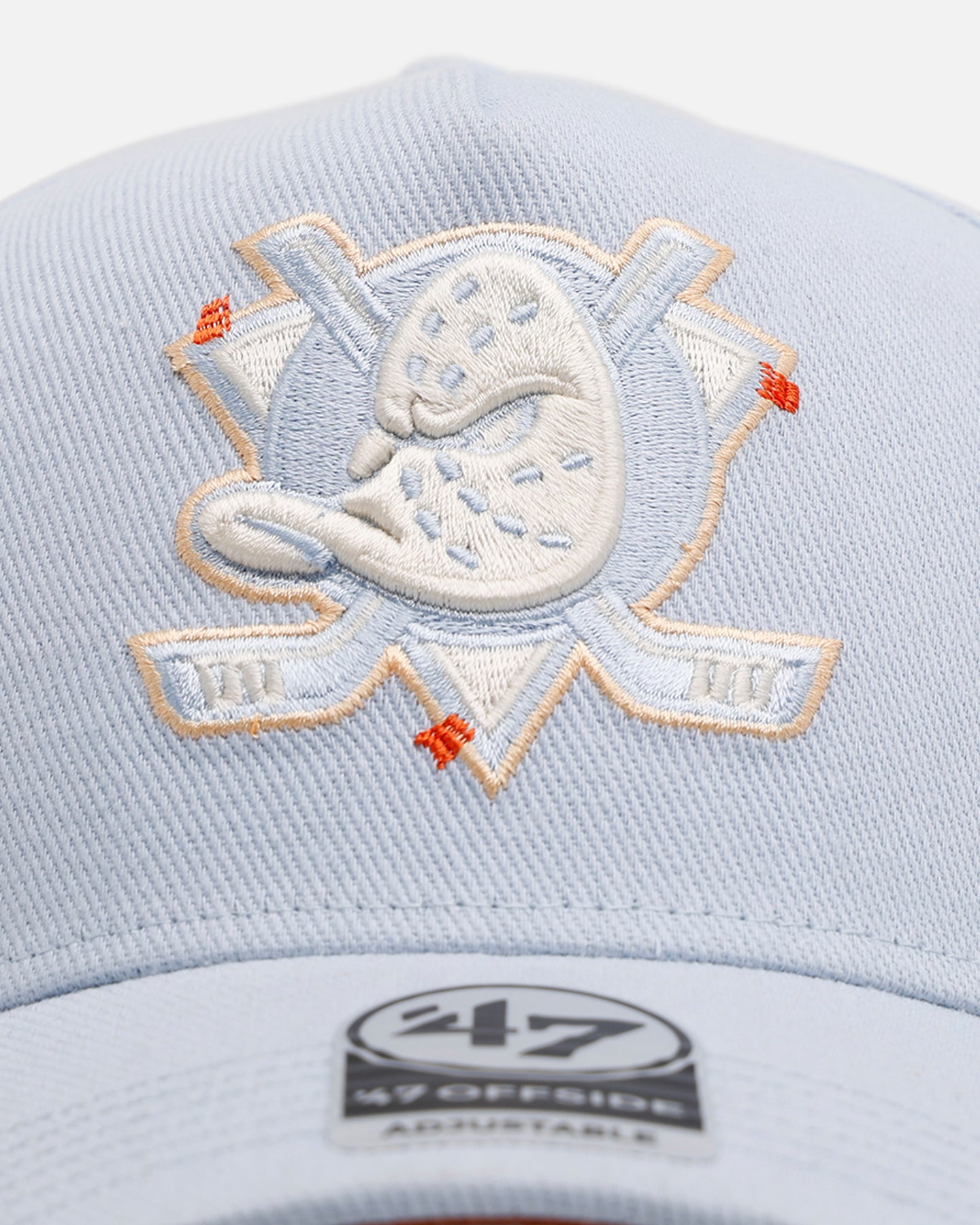 47 Brand Anaheim Ducks 'Overstitch' 47 Offside Snapback Hat - Light Blue Adjustable Baseball Cap for Men & Women - Perfect for Hockey Games, Sports Events & Casual Wear