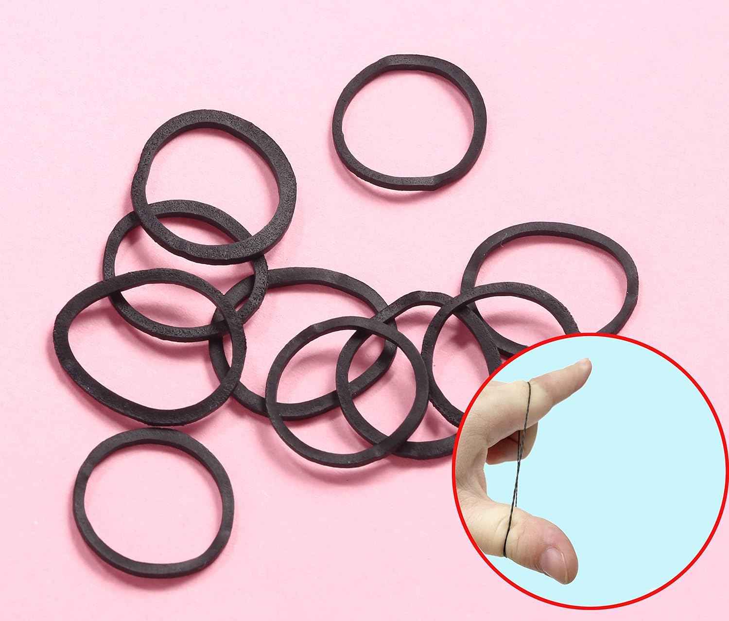 BEBEEPOO 500pcs Black Elastic Hair Bands for Kids - Soft Mini Rubber Hair Ties for Braids, Ponytails & Hairstyling (Includes Storage Box) - Perfect for School, Sports & Daily Hair Accessories