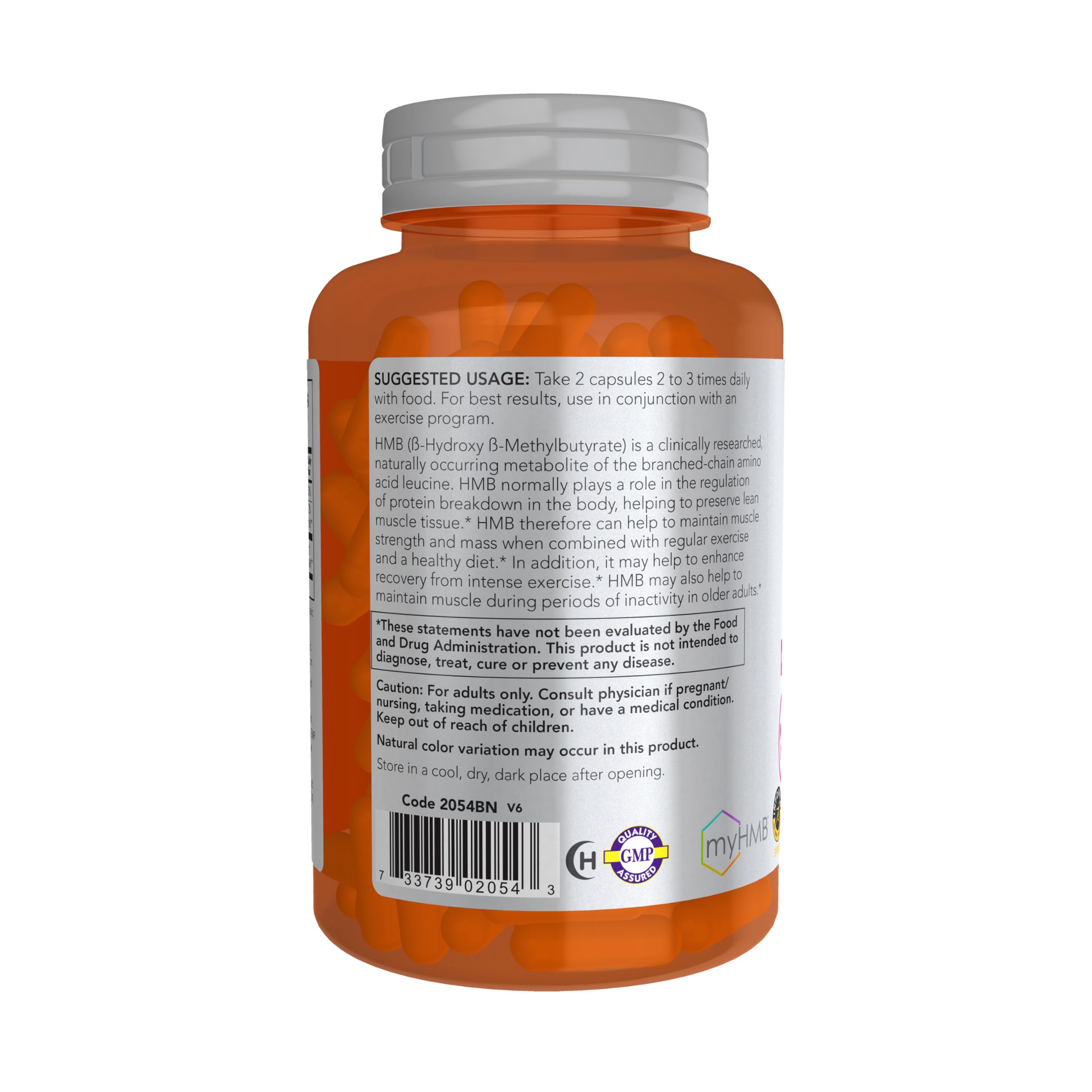 NOW Foods HMB 500mg (Beta-Hydroxy Beta-Methylbutyrate) - 120 Vegan Capsules for Muscle Recovery & Strength Training | Post-Workout Supplement for Athletes & Fitness Enthusiasts
