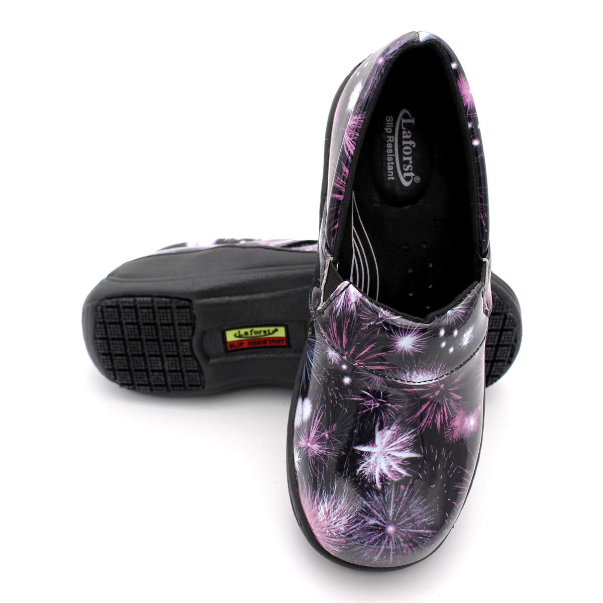 Laforst Women's Rachel Slip-Resistant Nursing Shoes - Non-Slip Waitress & Waiter Work Clogs with Manmade Upper | Comfortable for Healthcare, Food Service & Hospitality Professionals