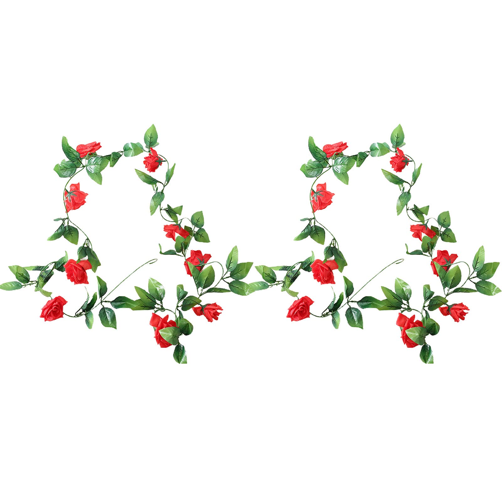 2Pcs Realistic Artificial Rose Vine - Beautiful Fake Rattan Flowers for Wedding, Party & Home Decor - Plastic Decorative Hanging Plants for Indoor/Outdoor Use