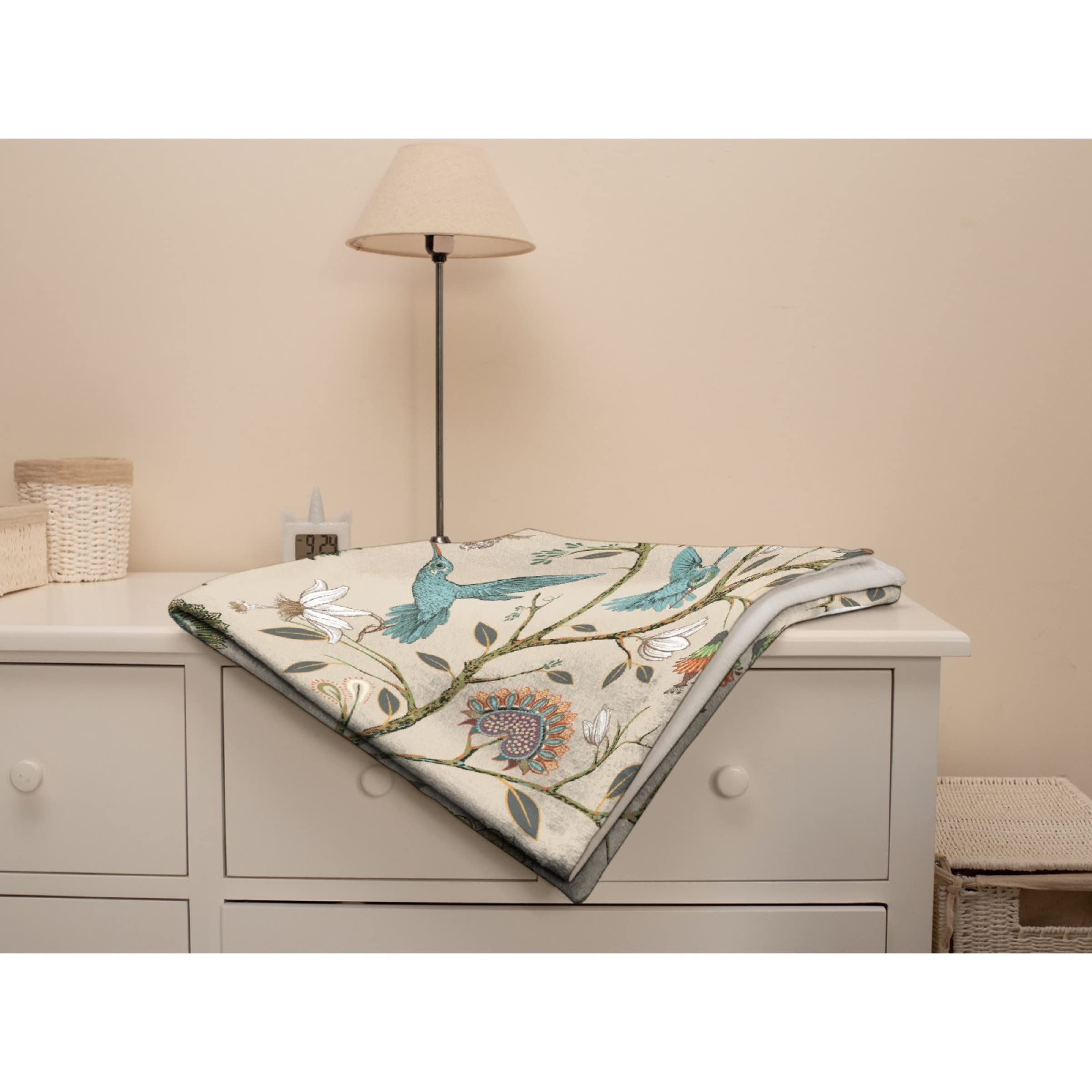 Stylish Floral Hummingbird Fleece Throw Blanket - Ultra Soft 40x50 Inch Cozy Blanket for Bed, Couch & Travel - Perfect Gift for Kids & Home Decor
