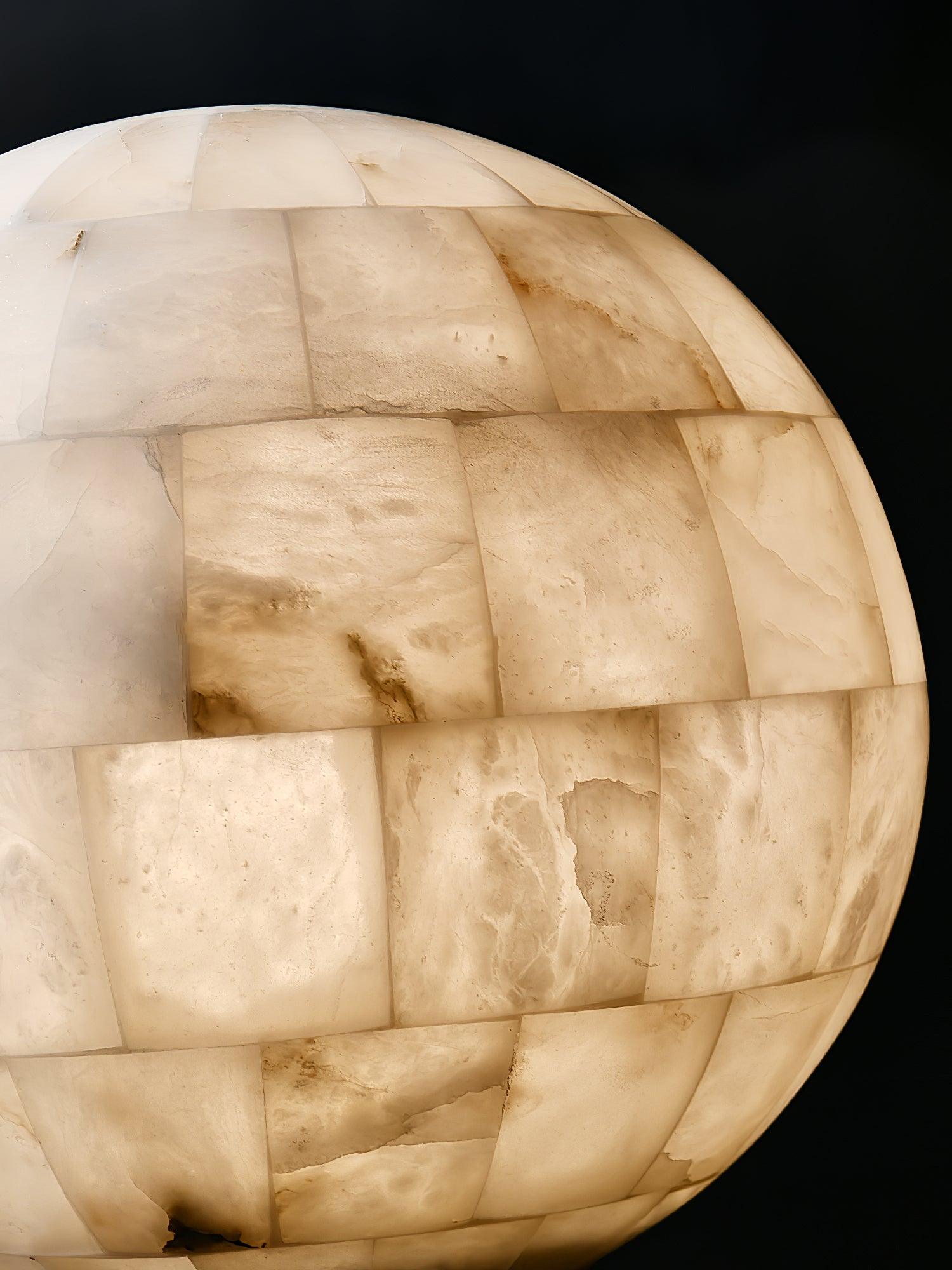 Alabaster Ball Pendant Light Fixture - Modern Handcrafted Glass Chandelier for Dining Room, Kitchen Island & Bedroom Lighting