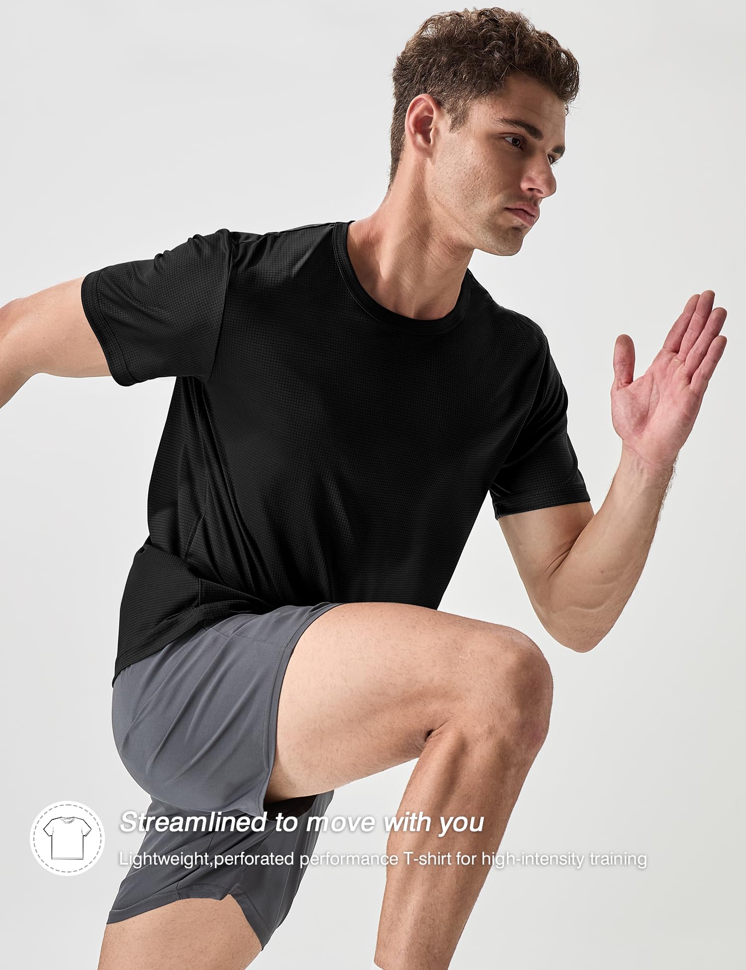 Men's 2 Pack Lightweight Crew Neck Athletic Running Short Sleeve T-Shirts - Breathable Quick-Dry Gym Workout Tee Shirts for Men - Perfect for Running, Training & Casual Wear
