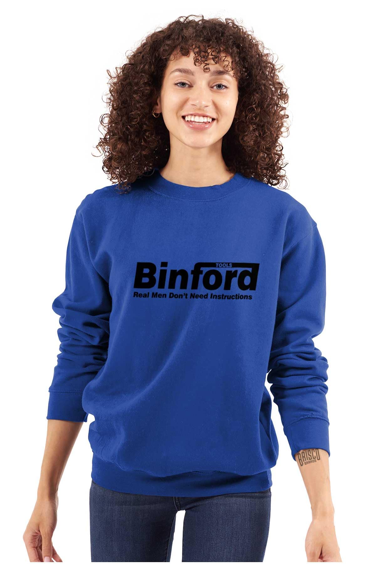 Brisco Brands Binford Tools Real Men No Instruction Sweatshirt - Unisex Pullover Hoodie for Men & Women | Perfect for DIY Projects, Workshop & Casual Wear