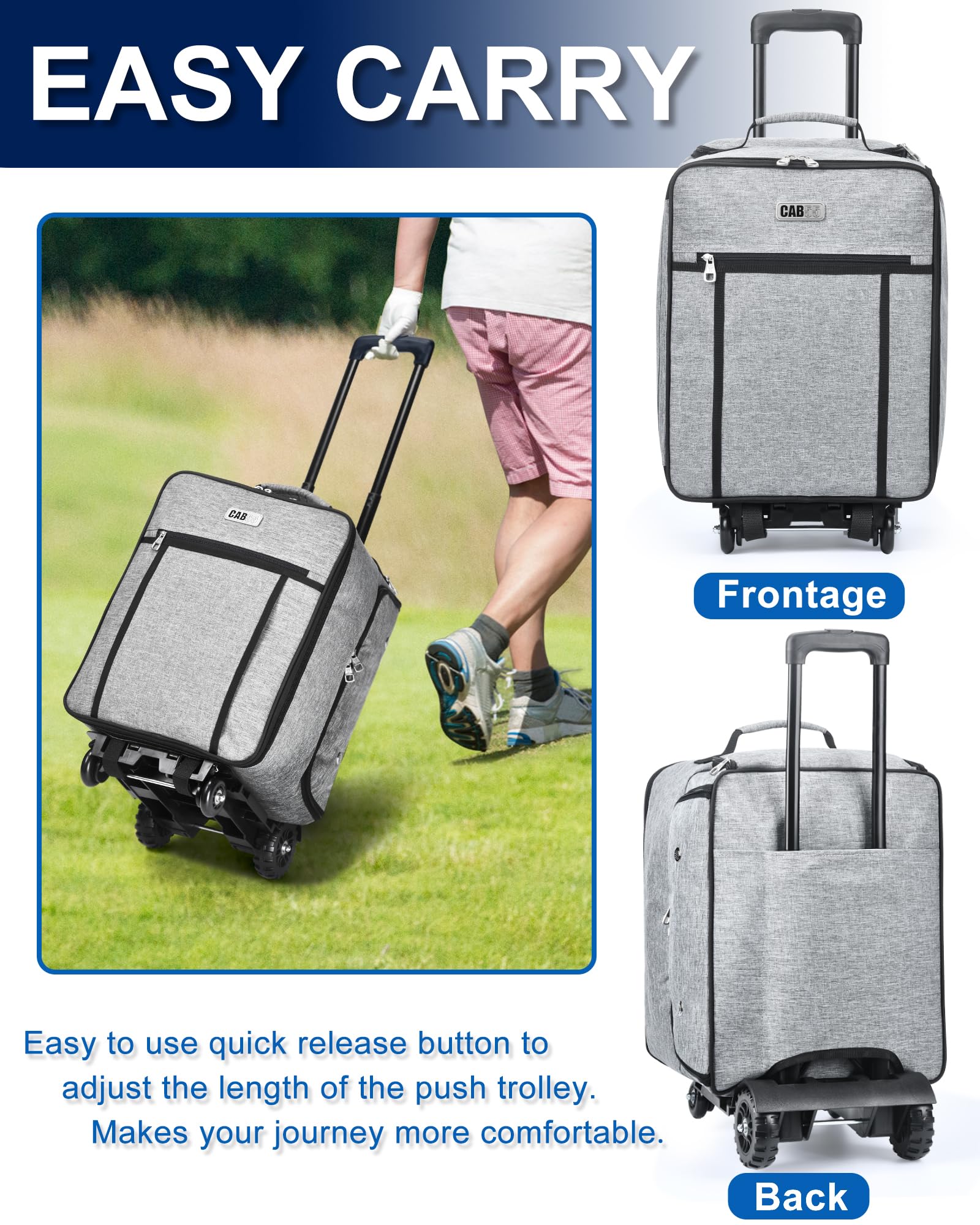 **CAB55 4-Wheel Golf Trunk Organizer – 2-Layer Waterproof Car Storage with Ventilated Shoe Compartment (Fits 2 Pairs) – Perfect for Golf Gear, Clothes & Accessories – Ideal for Golfers & Travel Enthusiasts**