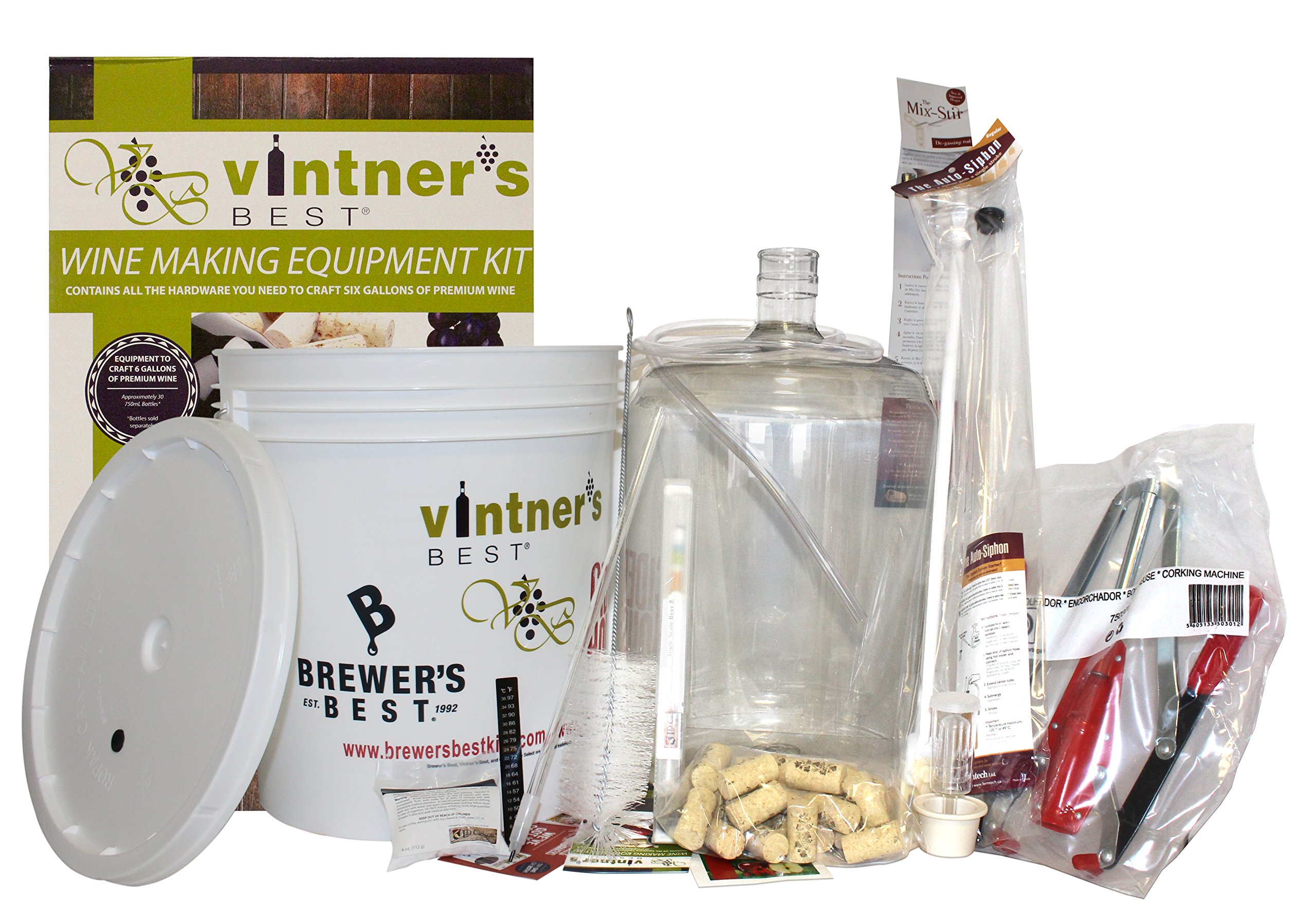 Midwest Homebrewing and Winemaking Starter Kit with Better Bottle & Double Lever Corker - Complete Equipment Set for Beginners - Perfect for Craft Beer, Wine Making at Home