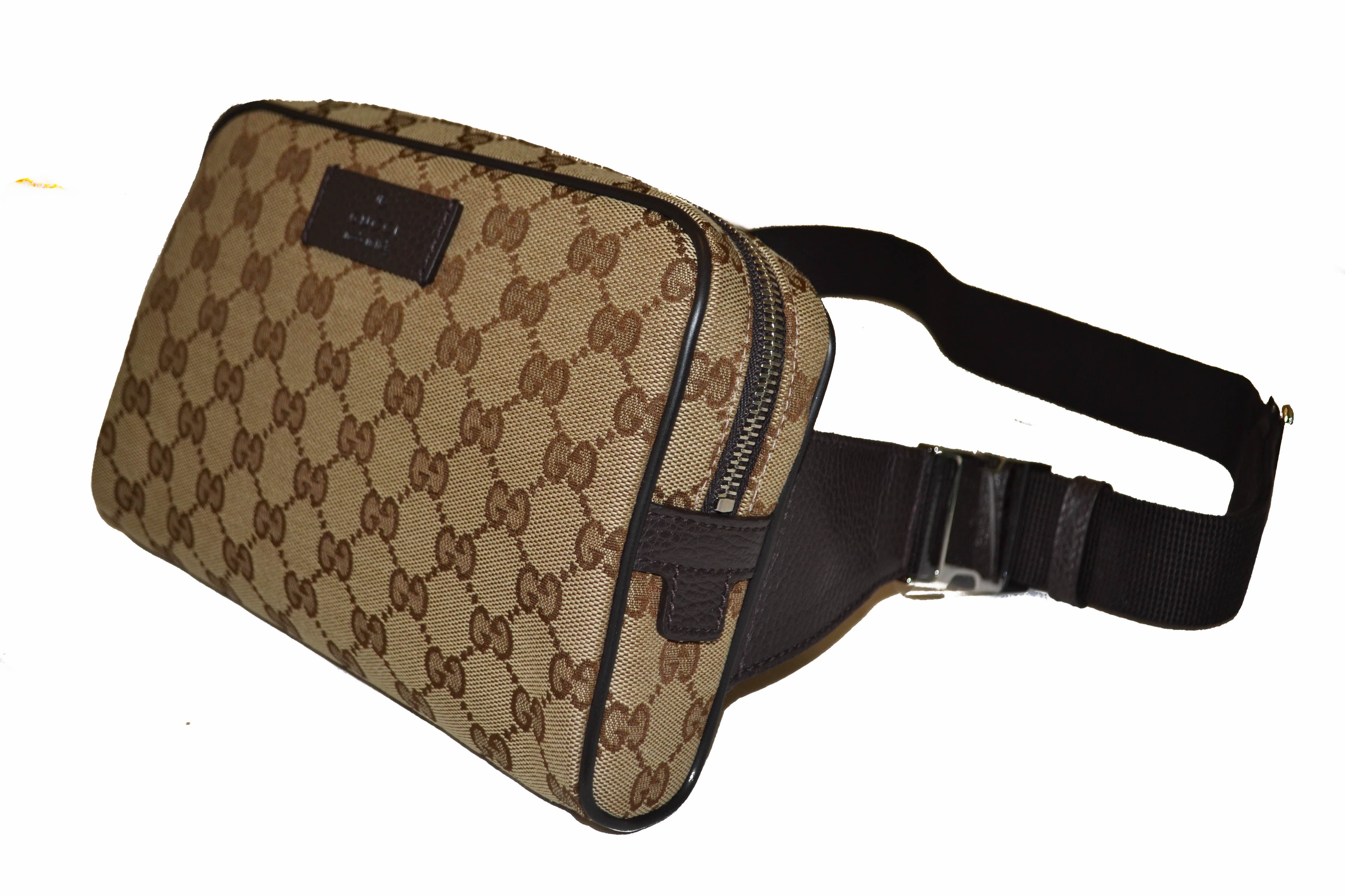 Authentic Gucci GG Supreme Brown Waist Bag for Men & Women - Stylish Crossbody Fanny Pack for Travel, Shopping & Everyday Use