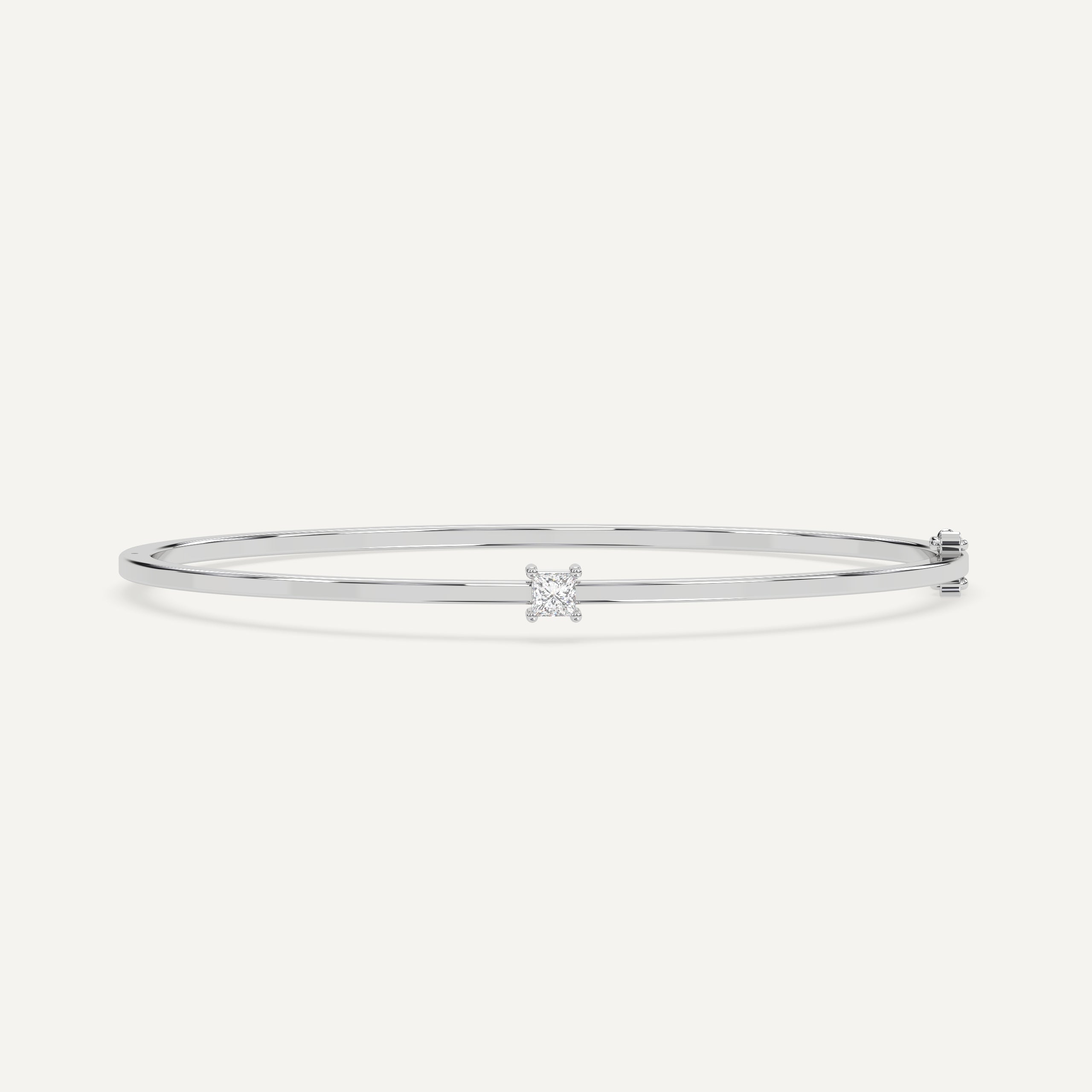 1/4 Carat Princess Cut Diamond Solitaire Bangle Bracelet for Women - Elegant & Timeless Jewelry Gift for Anniversary, Wedding, or Special Occasion
