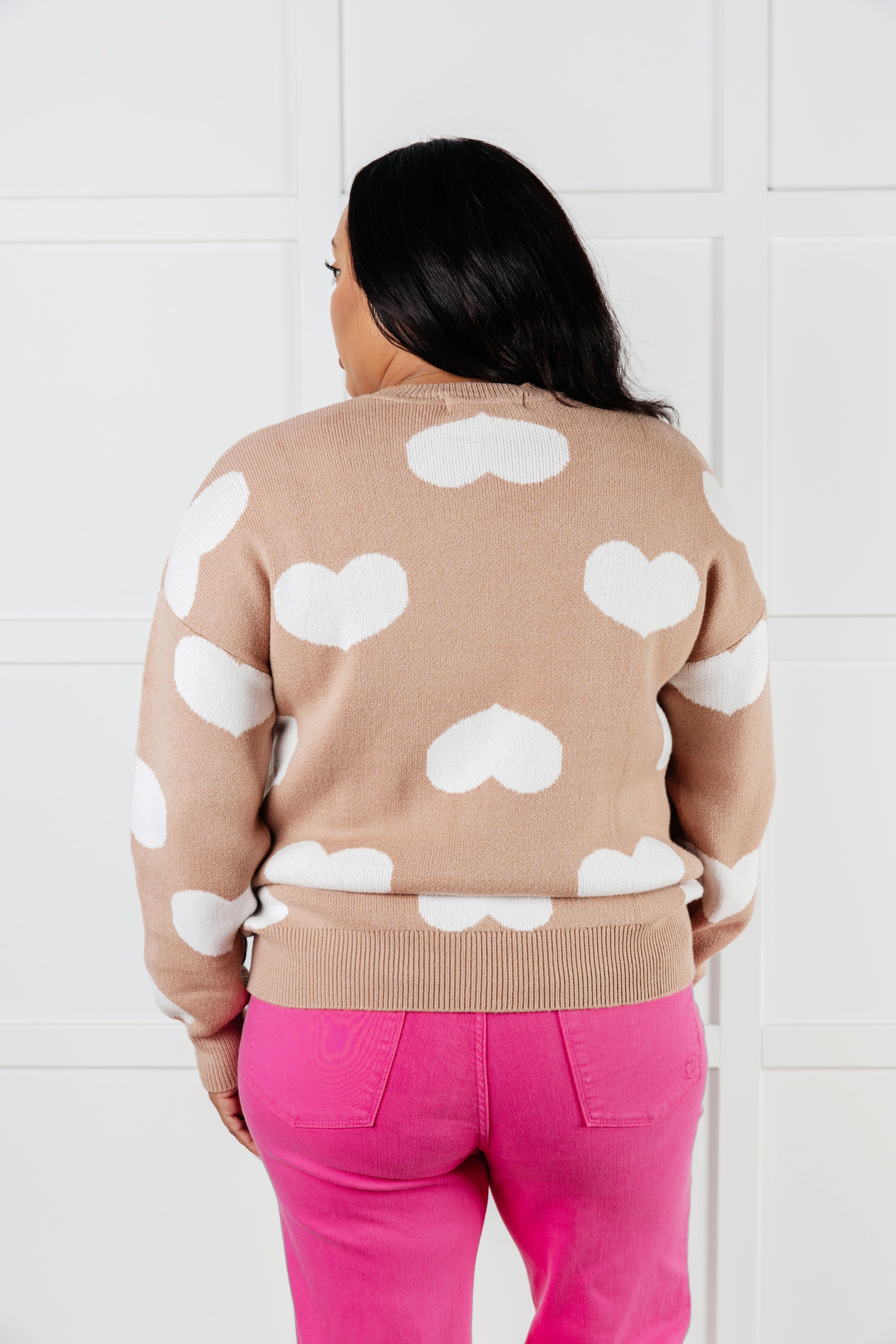 Heart to Heart Crewneck Sweater for Women - Cozy Knit Pullover with Romantic Heart Design | Perfect for Valentine's Day, Date Nights & Casual Winter Outfits