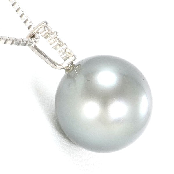 18K White Gold Pearl Diamond Necklace for Women - Elegant Bridal Jewelry, Anniversary Gift, Wedding Party & Formal Occasion Accessory