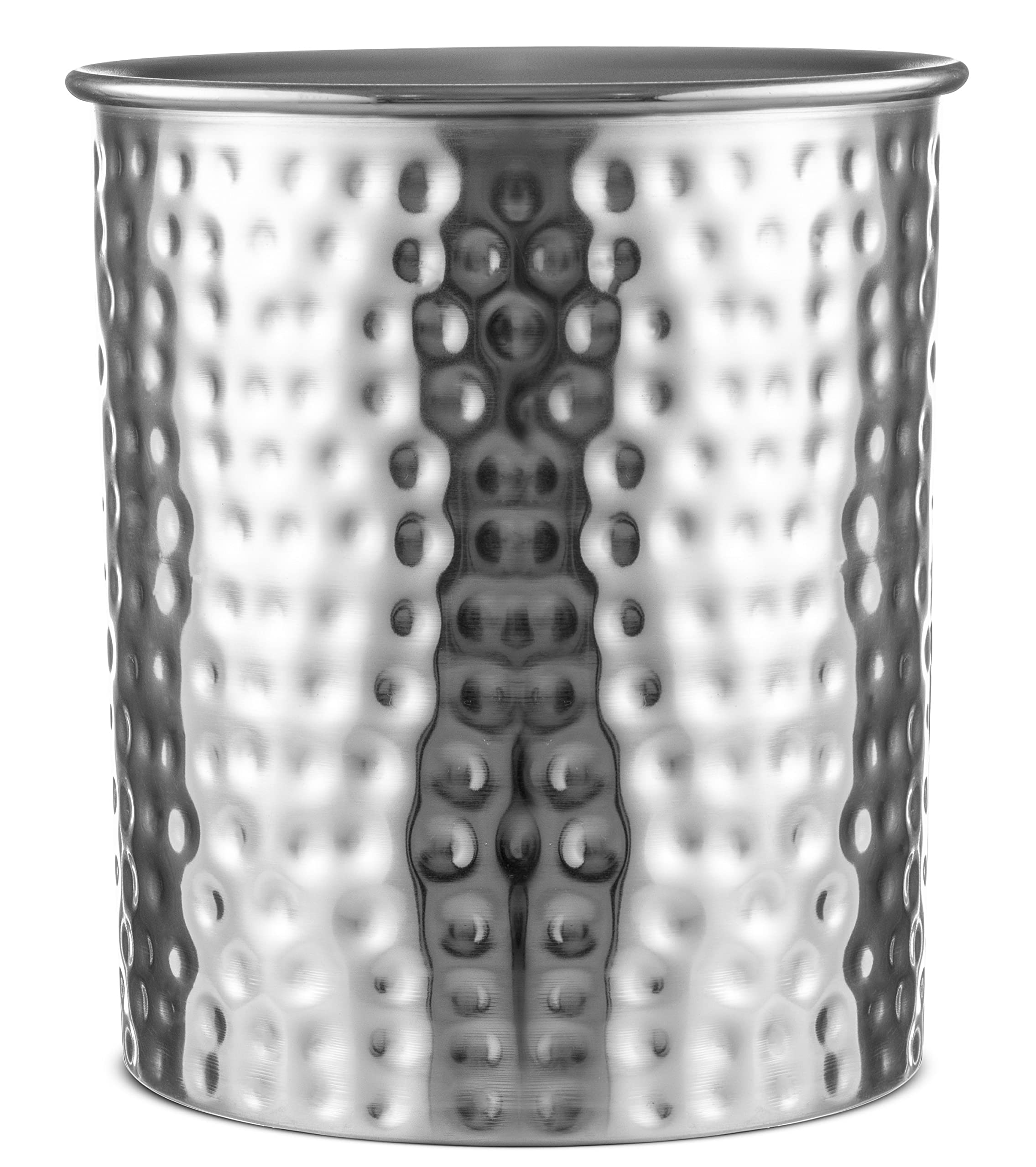 Monarch Abode Hand Hammered Nickel Kitchen Utensil Holder - Large Stainless Steel Cooking Tool Organizer Caddy for Spoons, Spatulas & Kitchen Gadgets | Perfect for Countertop Organization & Cooking Utensil Storage
