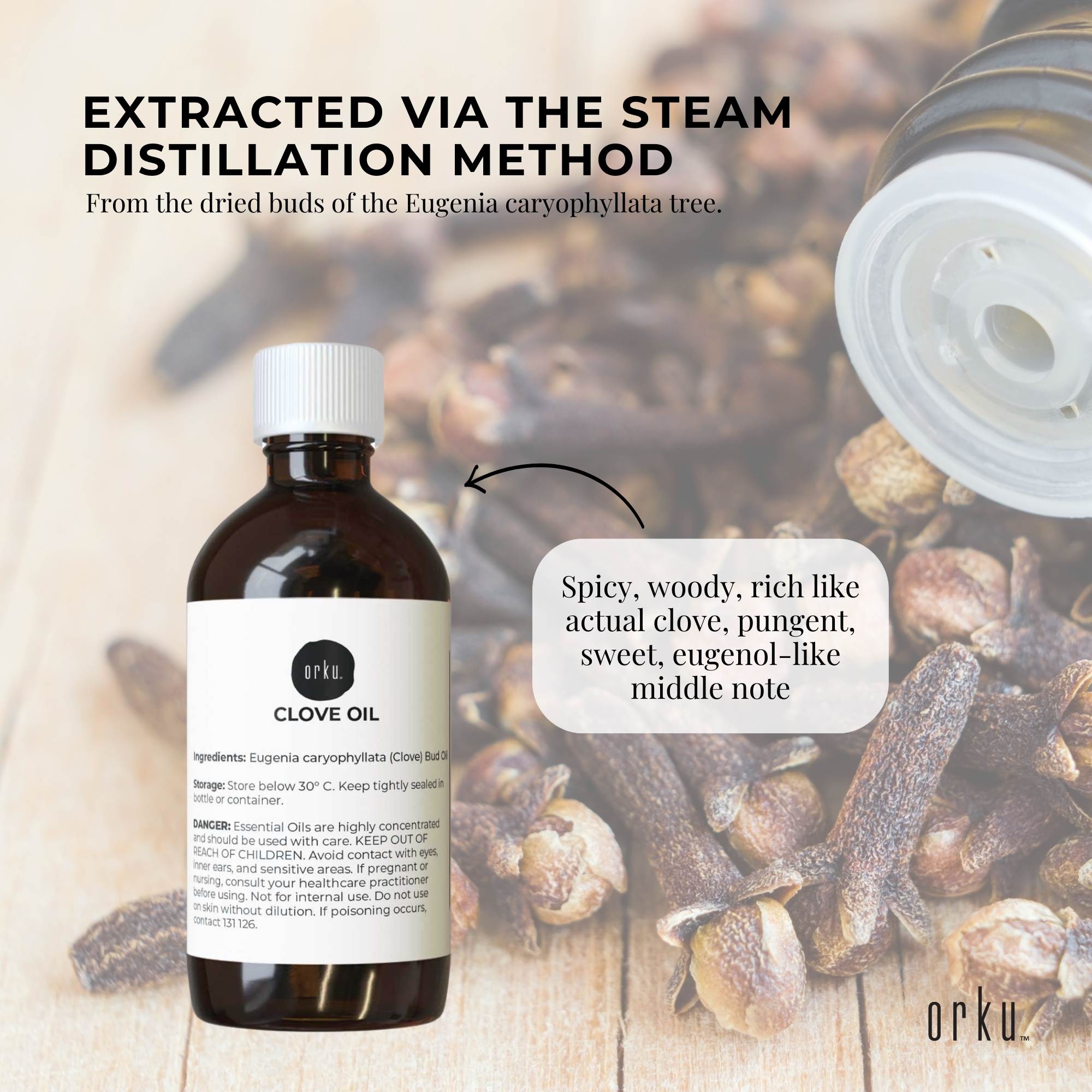 100% Pure Clove Bud Essential Oil (100ml) - Natural Eugenia Caryophyllata Oil with High Eugenol Content | Aromatherapy, Massage & DIY Skincare