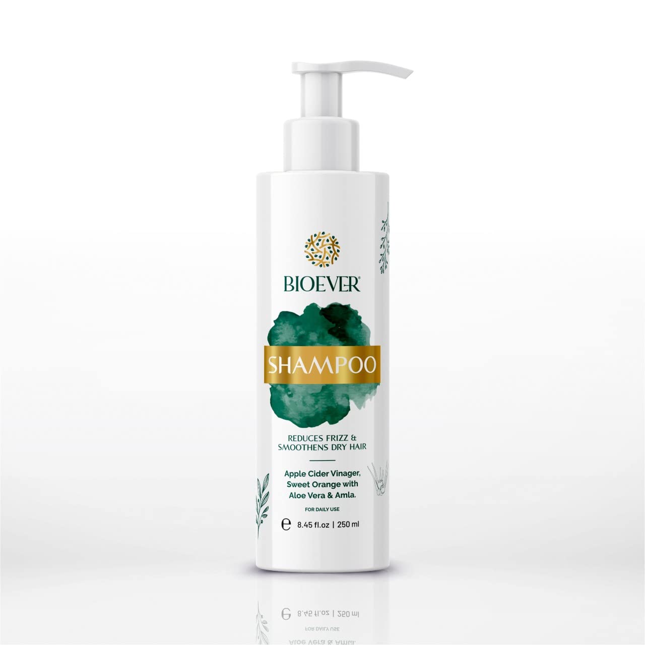 Bioever Anti Hair Fall Shampoo with Apple Cider Vinegar, Aloe Vera & Amla - Frizz Control & Hair Strengthening Treatment - Paraben Free & Sulfate Free - 2 Pack (250ml Each) for Men & Women - Perfect for Daily Use & Damaged Hair Repair