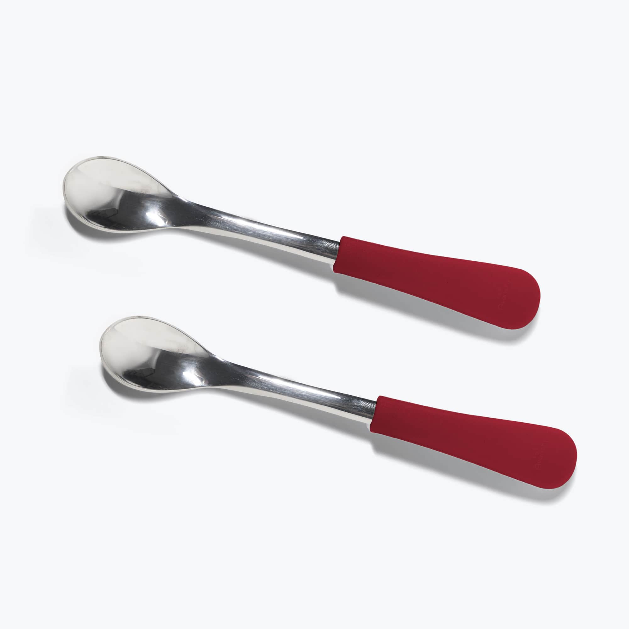 Avanchy Stainless Steel Baby Spoons for Infants - BPA-Free, Eco-Friendly Toddler Utensils (Pack of 2, Magenta) - Perfect for First Foods, Baby-Led Weaning & Travel Feeding