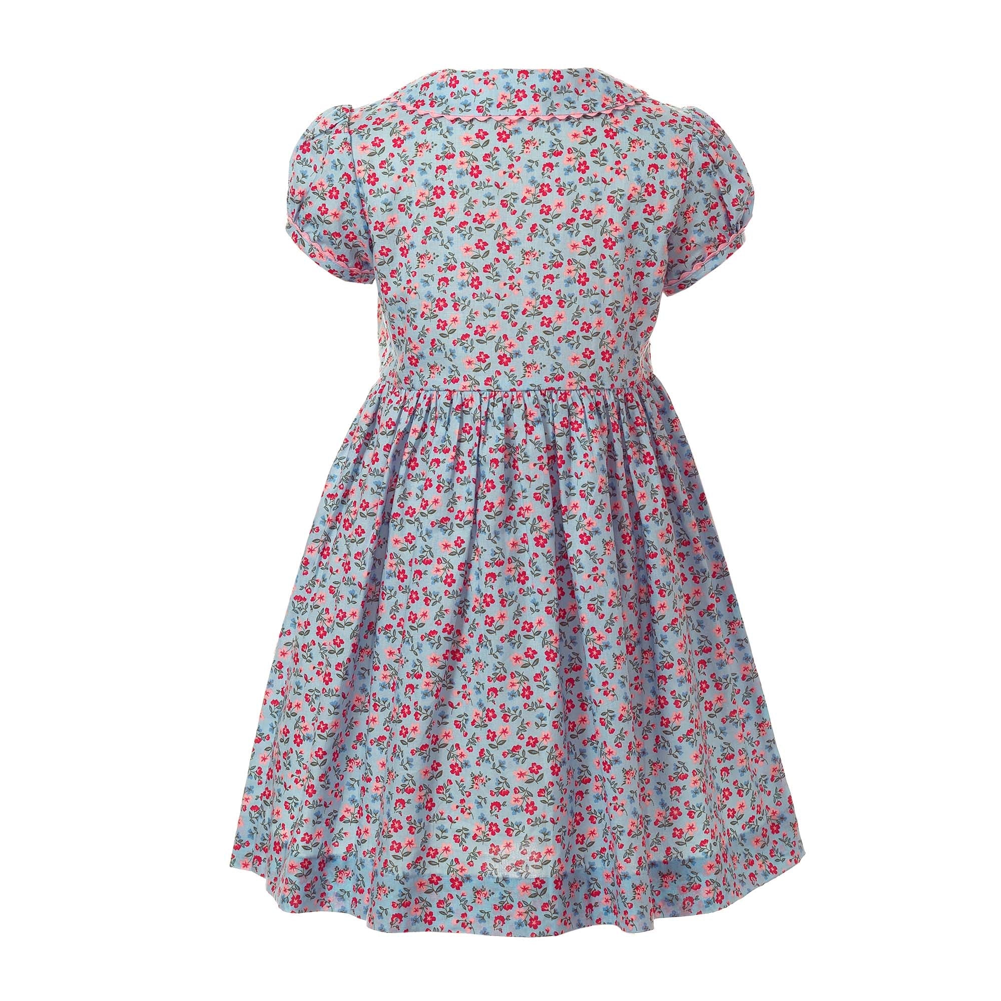 Blue Floral Button Front Dress for Women - Summer Casual Midi Dress with Pockets | Perfect for Beach, Brunch & Date Night Outfits