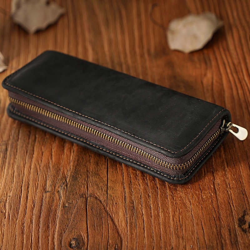 Premium Leather Pen & Pencil Case Holder - Elegant Stationery Organizer for Office, School & Travel - Perfect Gift for Writers & Students