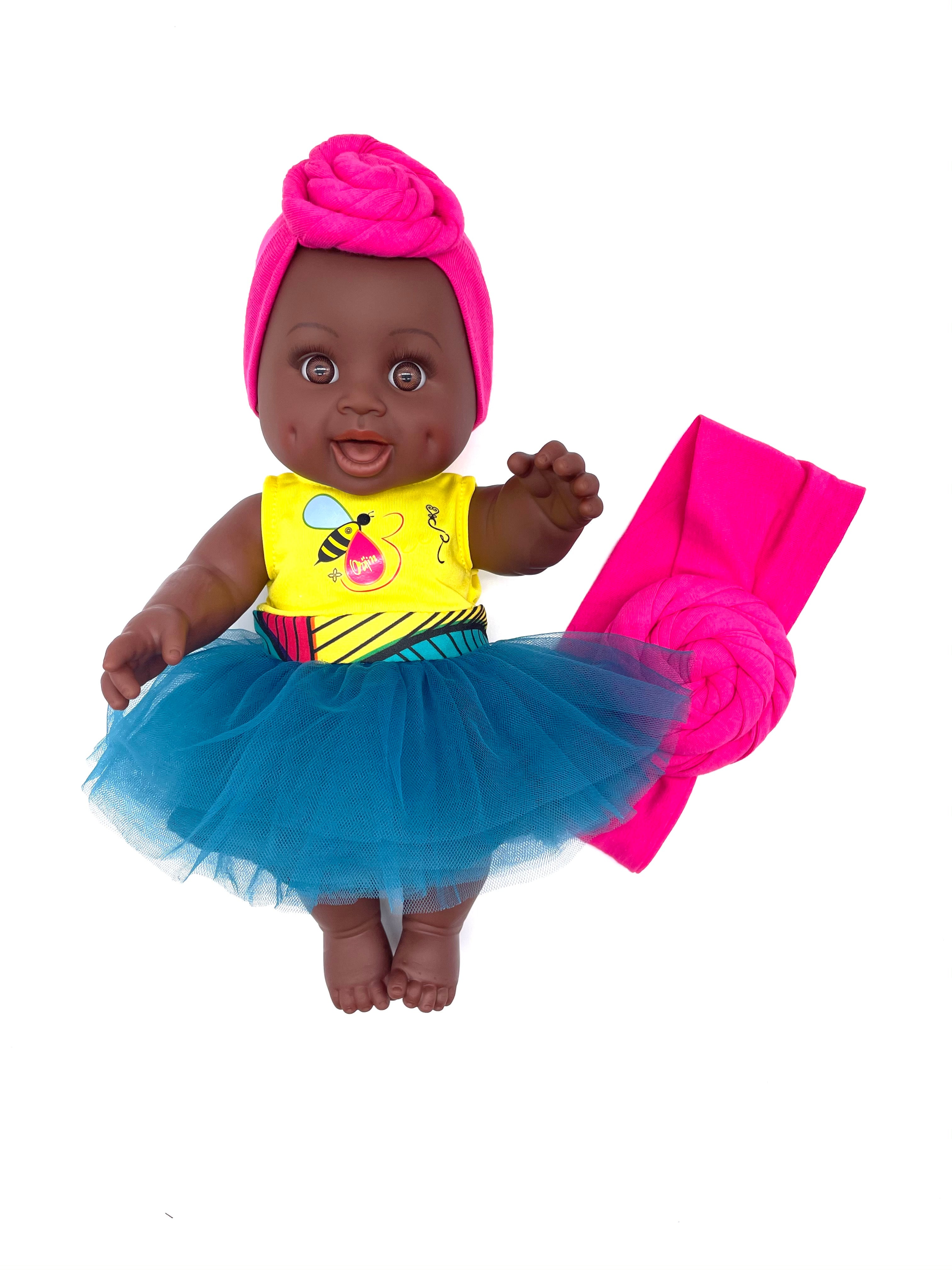 Melanin Joy Bee Baby Doll - Black Girl Doll for Kids, Perfect for Pretend Play, Gift for Toddlers & Children - Great for Role Play, Birthday & Christmas Presents