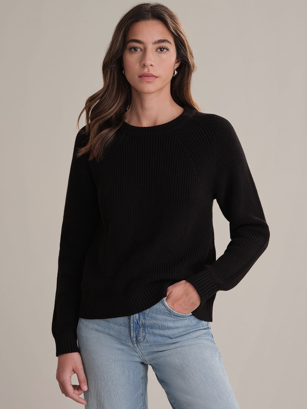 Sophia Women's Crewneck Shaker Stitch Cotton Sweater - Soft Casual Knit Pullover for Fall & Winter | Cozy Office Wear & Weekend Outfits