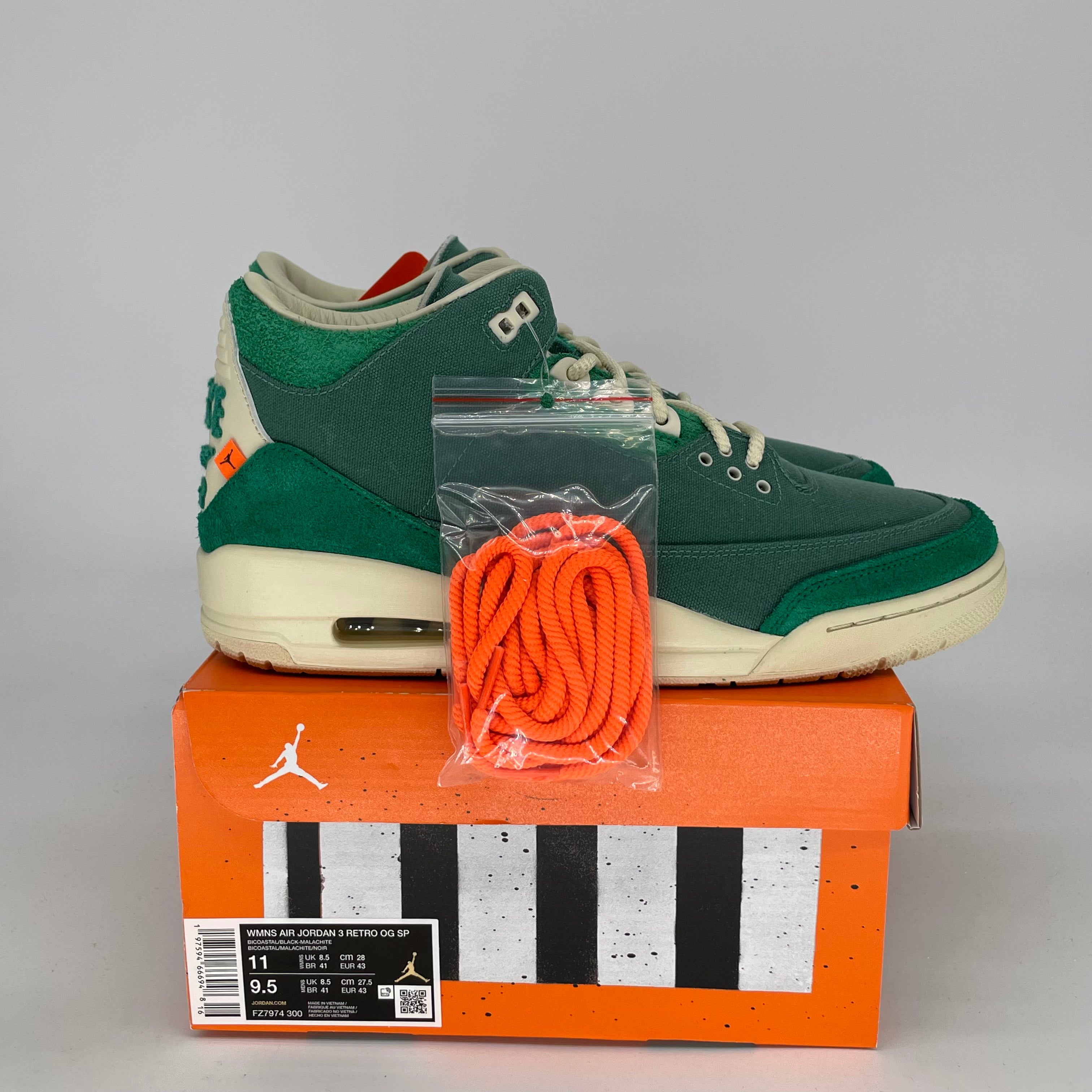 AIR JORDAN 3 Retro Nina Chanel Women's Sneakers Size 9.5/11W - Style FZ7974-300 | Basketball Shoes for Women, Casual Streetwear Fashion & Gym Workout